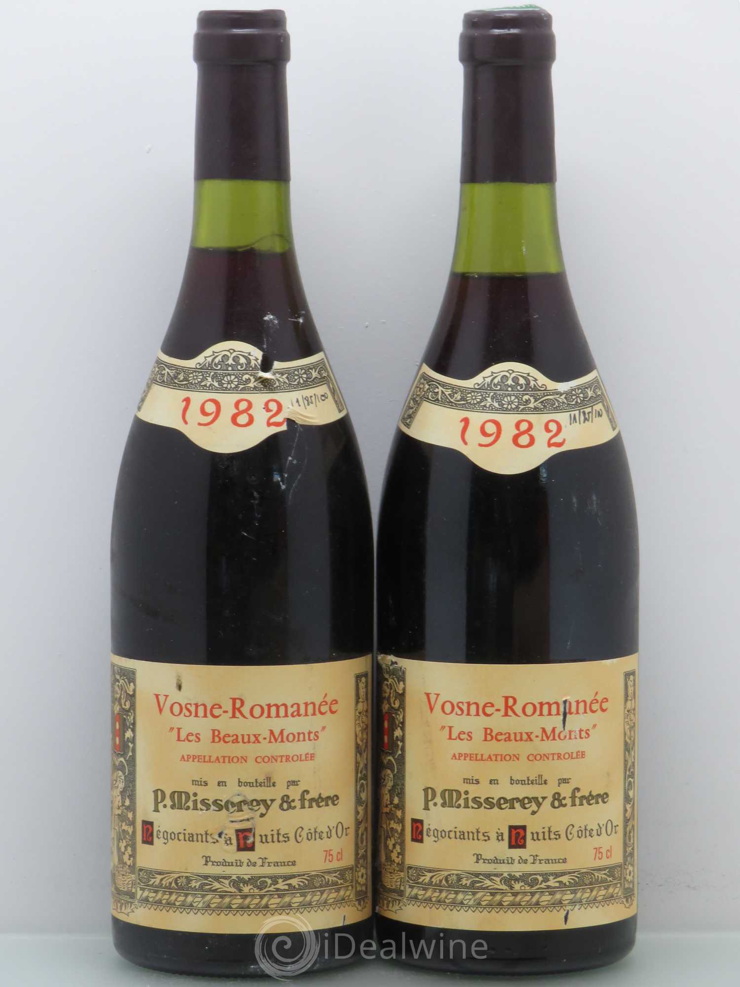Vosne-Romanée Les Beaux Monts Misserey Et Freres 1982 - Posten von 2 Flaschen - 0