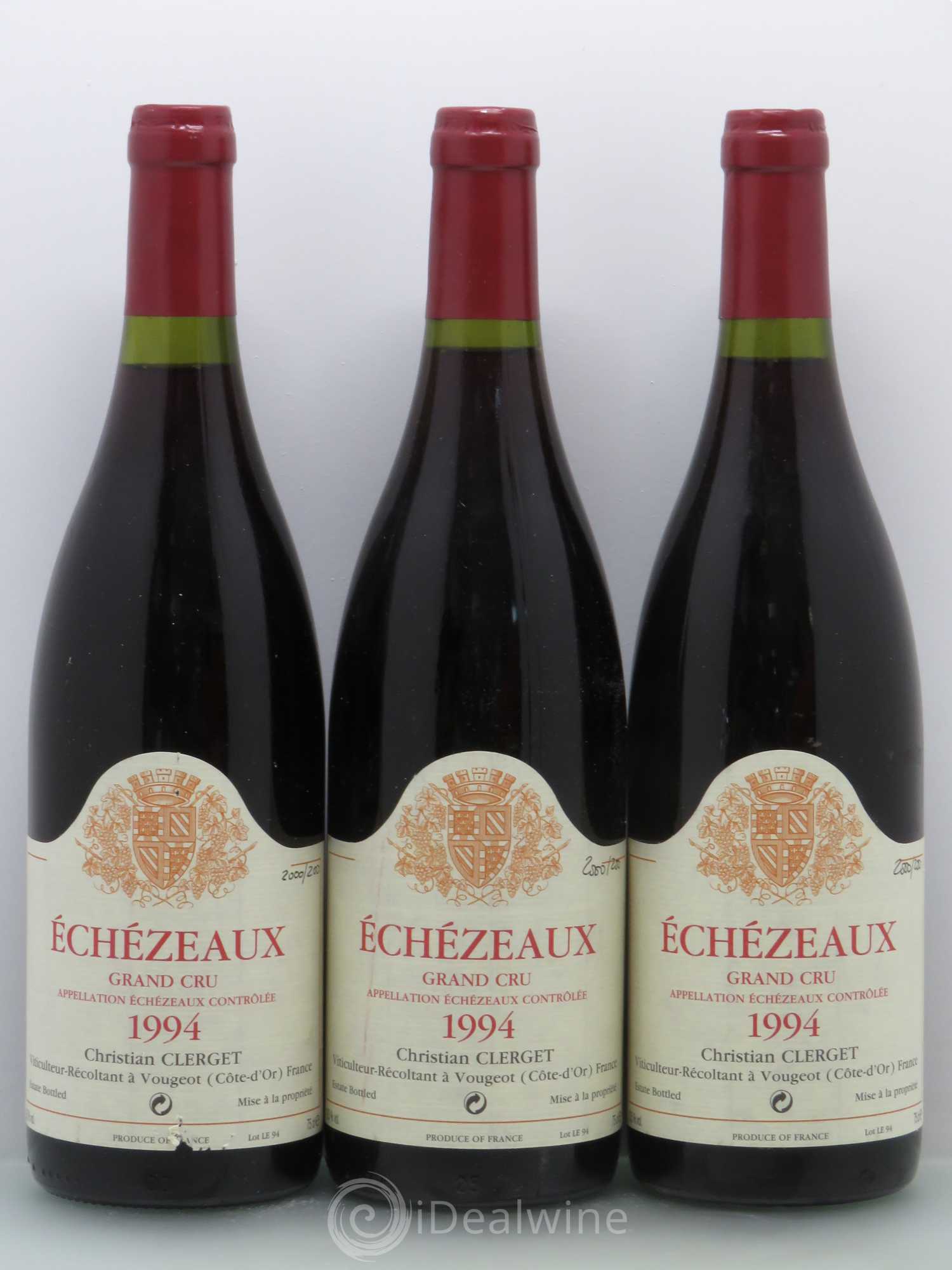 Echezeaux Grand Cru Christian Clerget 1994 - Lot de 3 bouteilles - 0