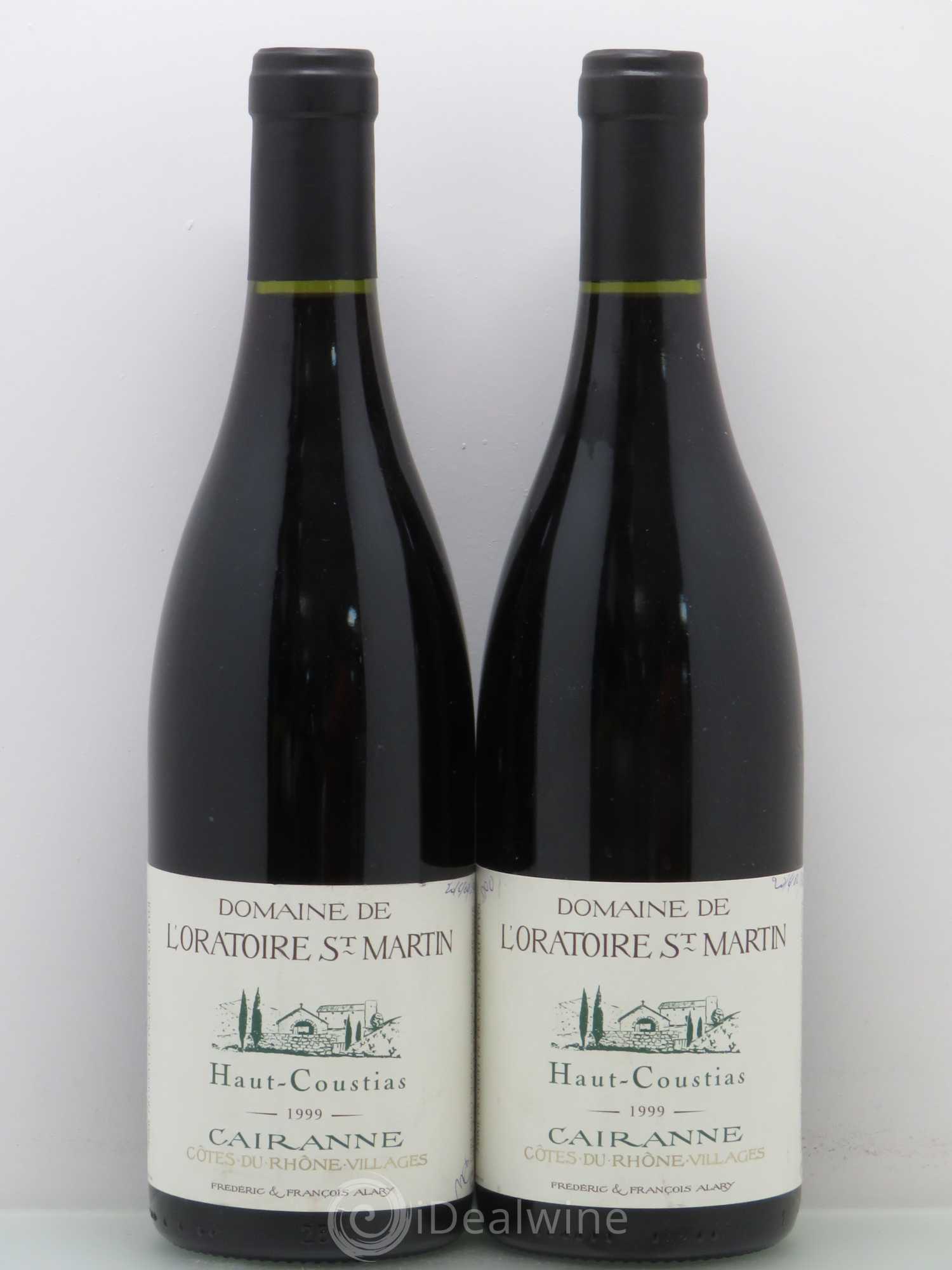 Côtes-du-Rhône-Villages Cairanne Oratoire Saint-Martin Cuvée Prestige Frédéric et François Alary 1999 - Lot de 2 bouteilles - 0