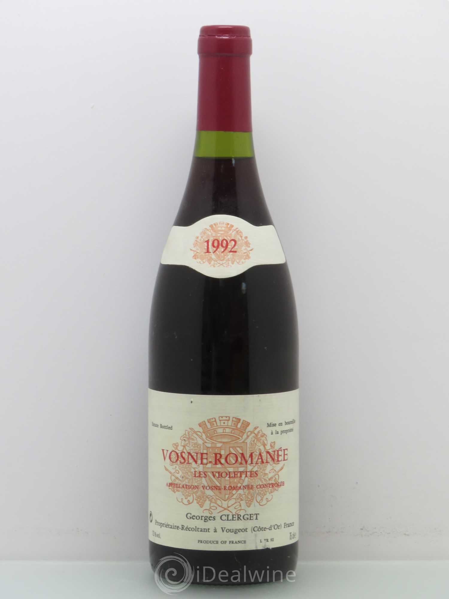 Vosne-Romanée Les Violettes - Georges Clerget 1992 - Posten von 1 Flasche - 0