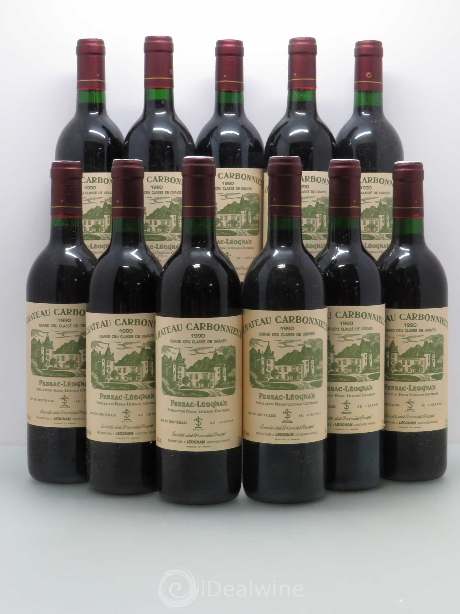 Château Carbonnieux Cru Classé de Graves 1990 - Lot de 11 bouteilles - 0