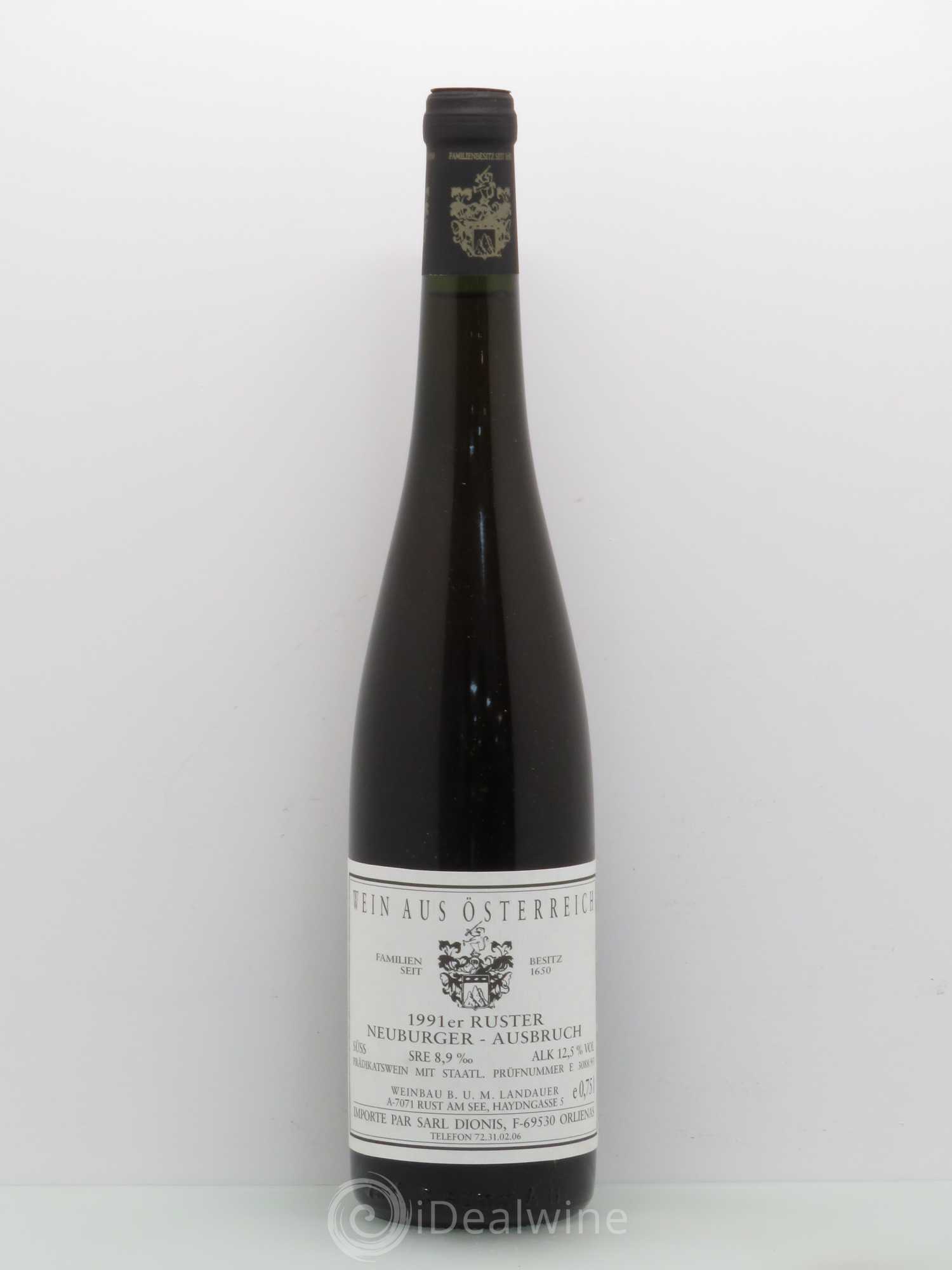Autriche Wein Aus Osterreich Er Ruster Neuburger Ausbruch 1991 - Posten von 1 Flasche - 0