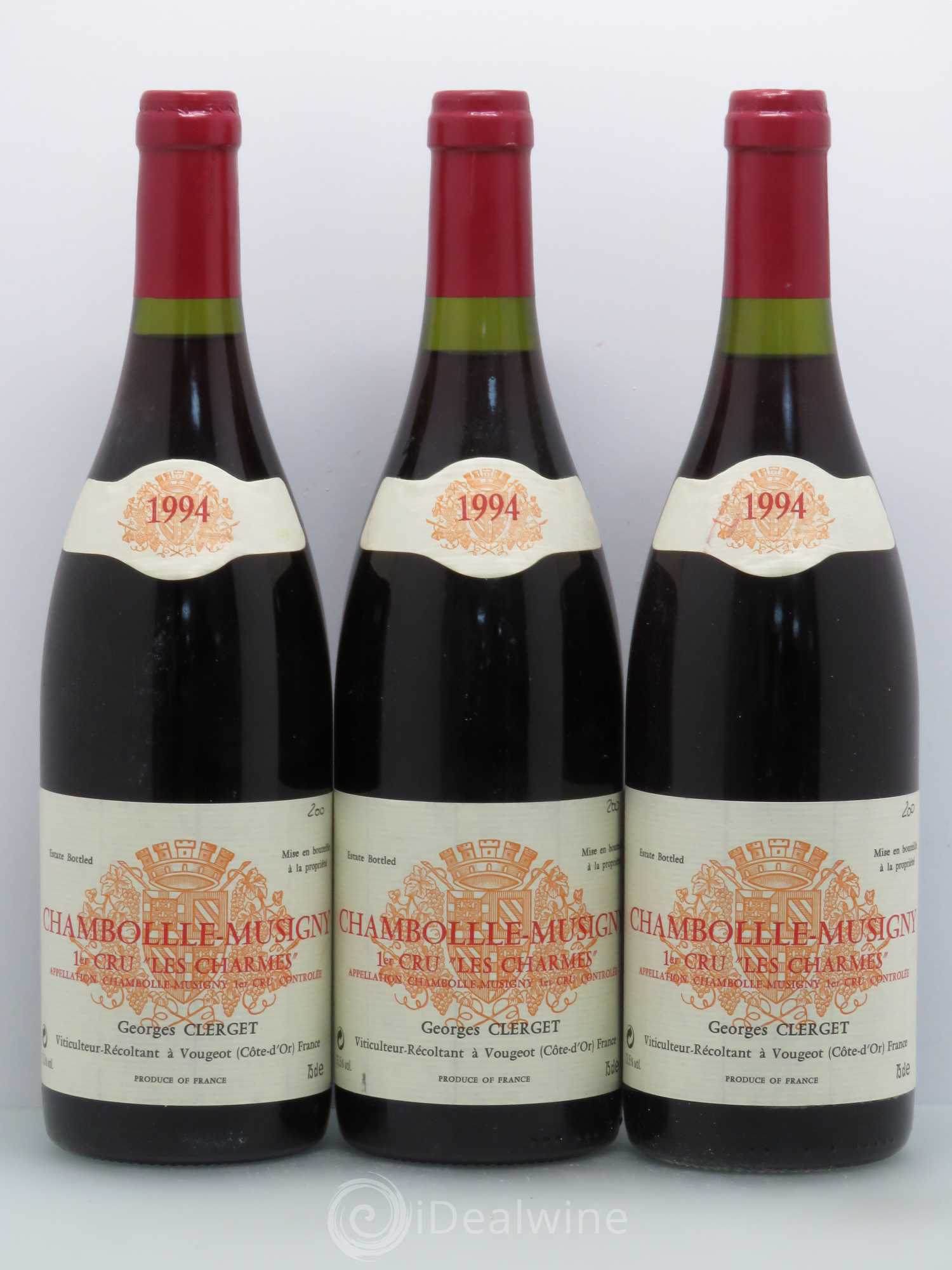 Chambolle-Musigny 1er Cru Georges Clerget 1994 - Lot de 3 bouteilles - 0