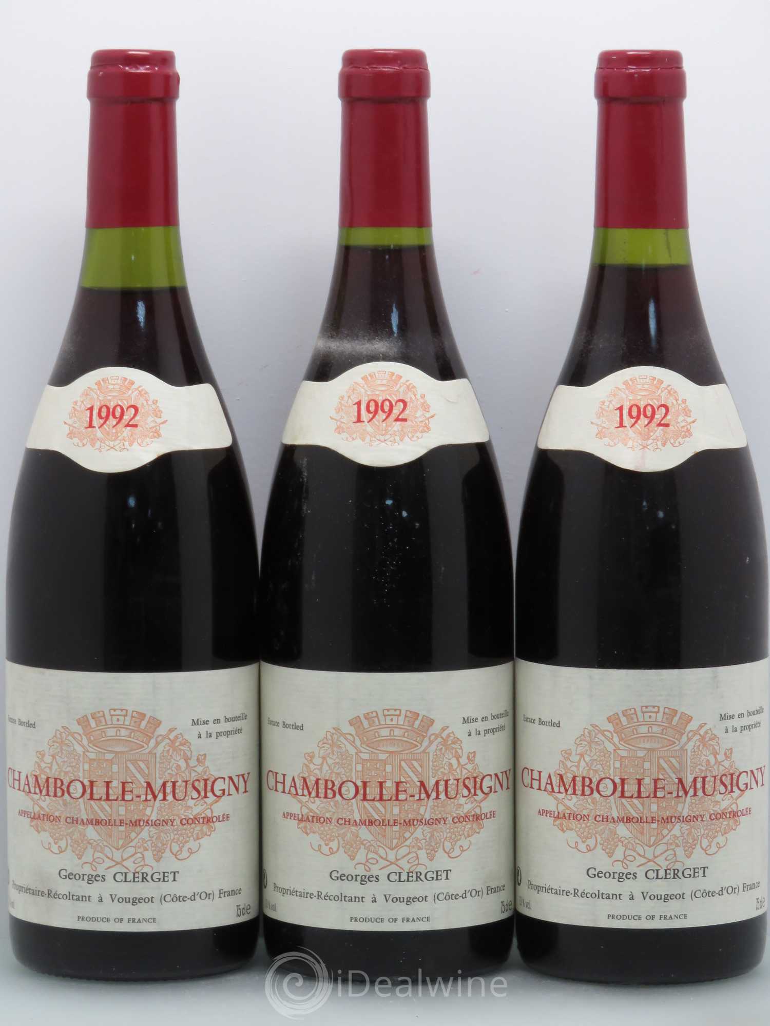 Chambolle-Musigny Georges Clerget 1992 - Posten von 3 Flaschen - 0