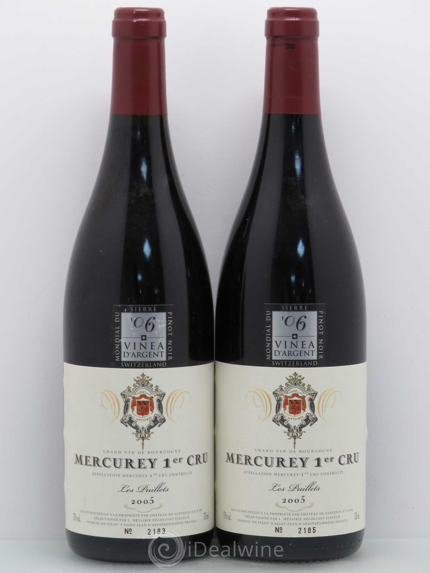 Mercurey 1er Cru Les Puillets Château De Santenay 2005 - Lot de 2 bouteilles - 0