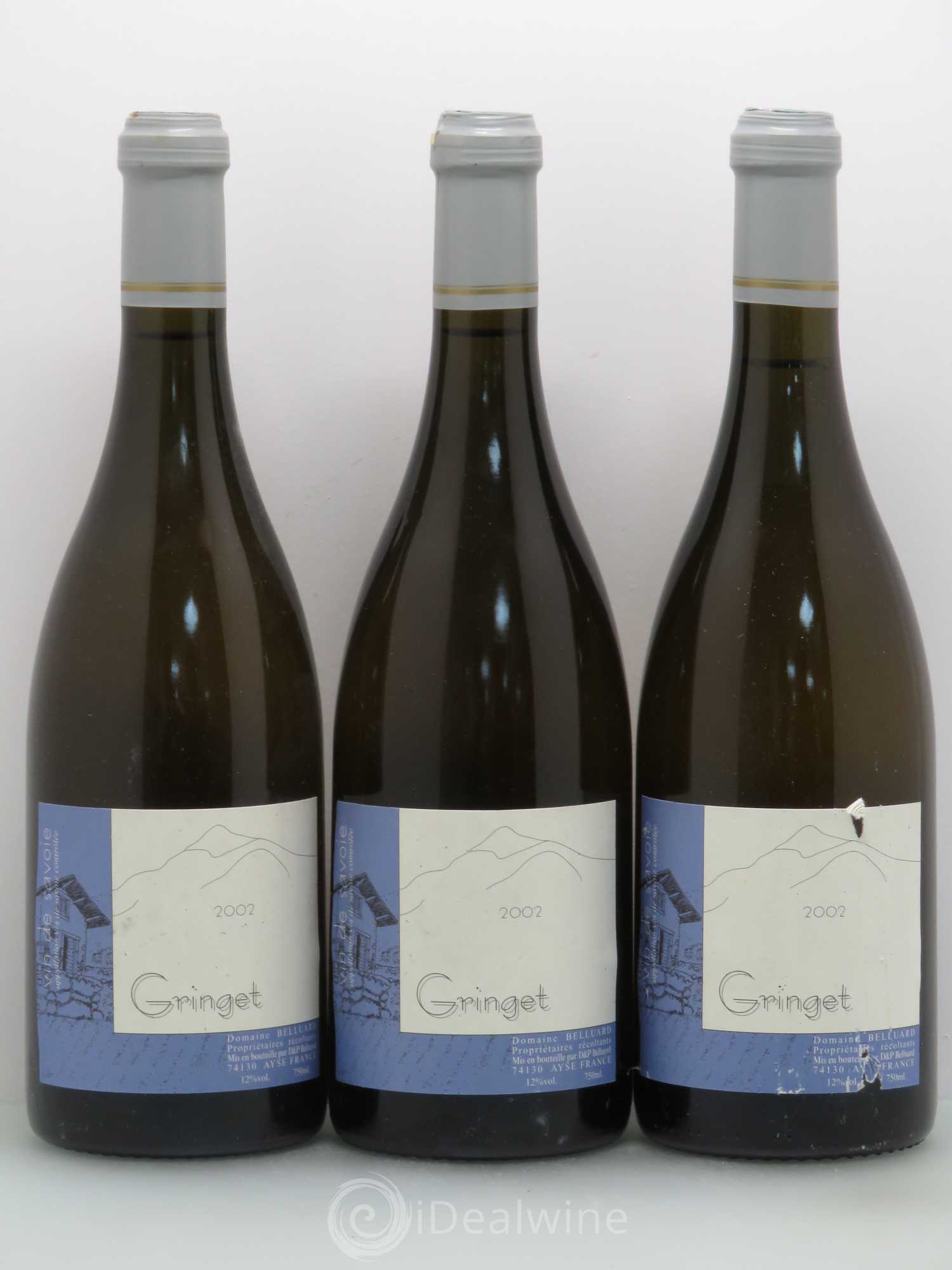 Vin de Savoie Gringet Belluard 2002 - Lot de 3 bouteilles - 0