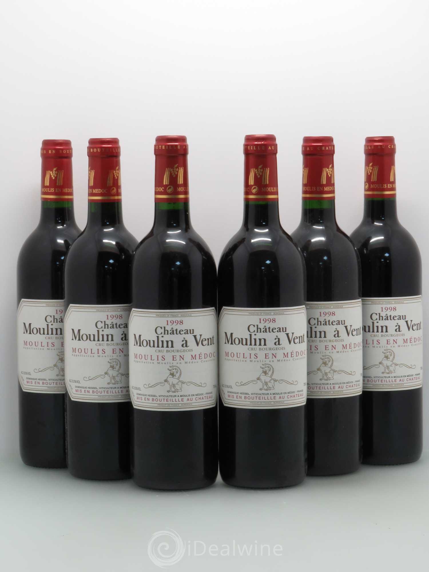 Château Moulin à Vent Cru Bourgeois Moulis en Médoc 1998 - Lotto di 6 bottiglie - 0