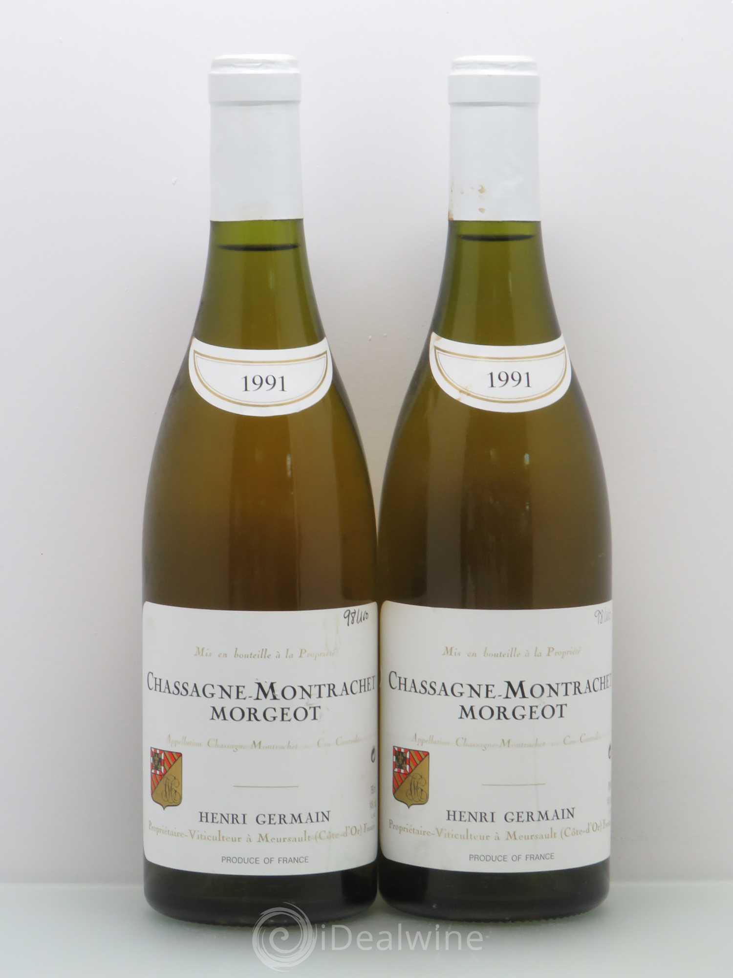 Chassagne-Montrachet 1er Cru Morgeot Germain 1991 - Posten von 2 Flaschen - 0