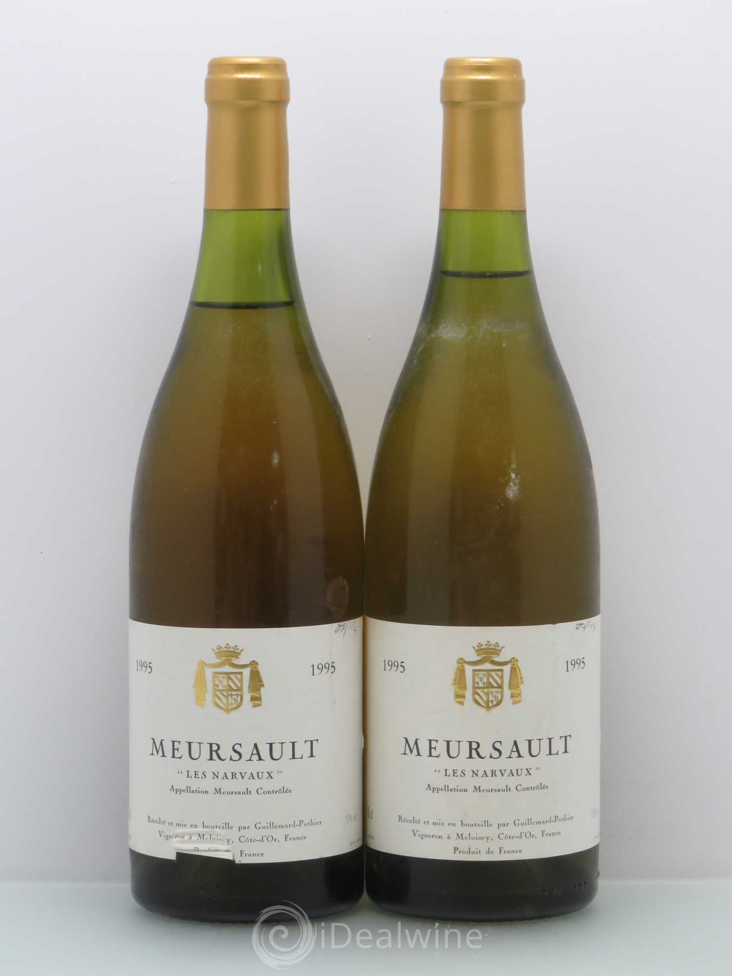 Meursault Guillemard Pothier Les Narvaux (sans prix de réserve) 1995 - Posten von 2 Flaschen - 0