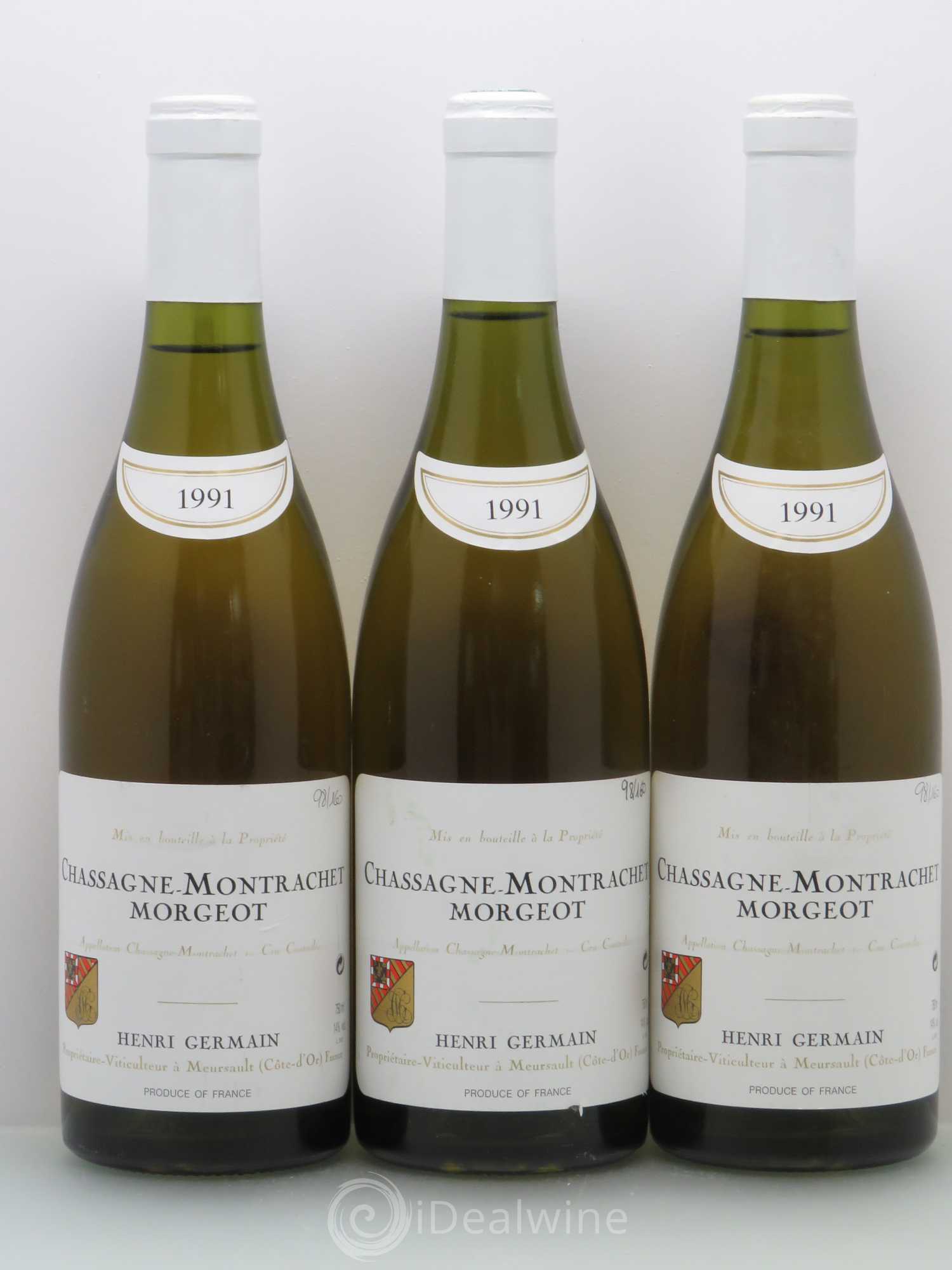 Chassagne-Montrachet 1er Cru Morgeot Germain 1991 - Posten von 3 Flaschen - 0