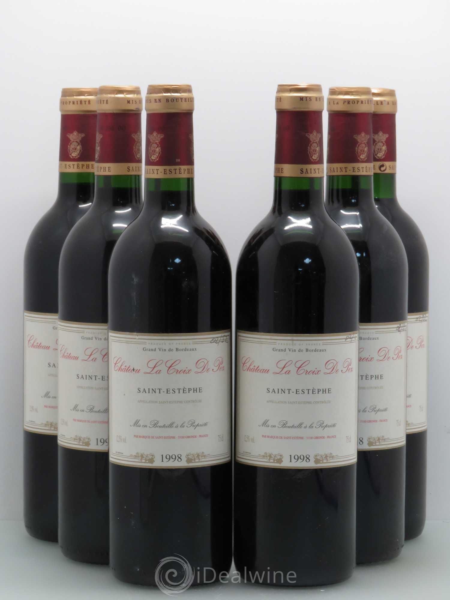 Château Saint-Estèphe Château La Croix de Pez 1998 - Posten von 6 Flaschen - 0