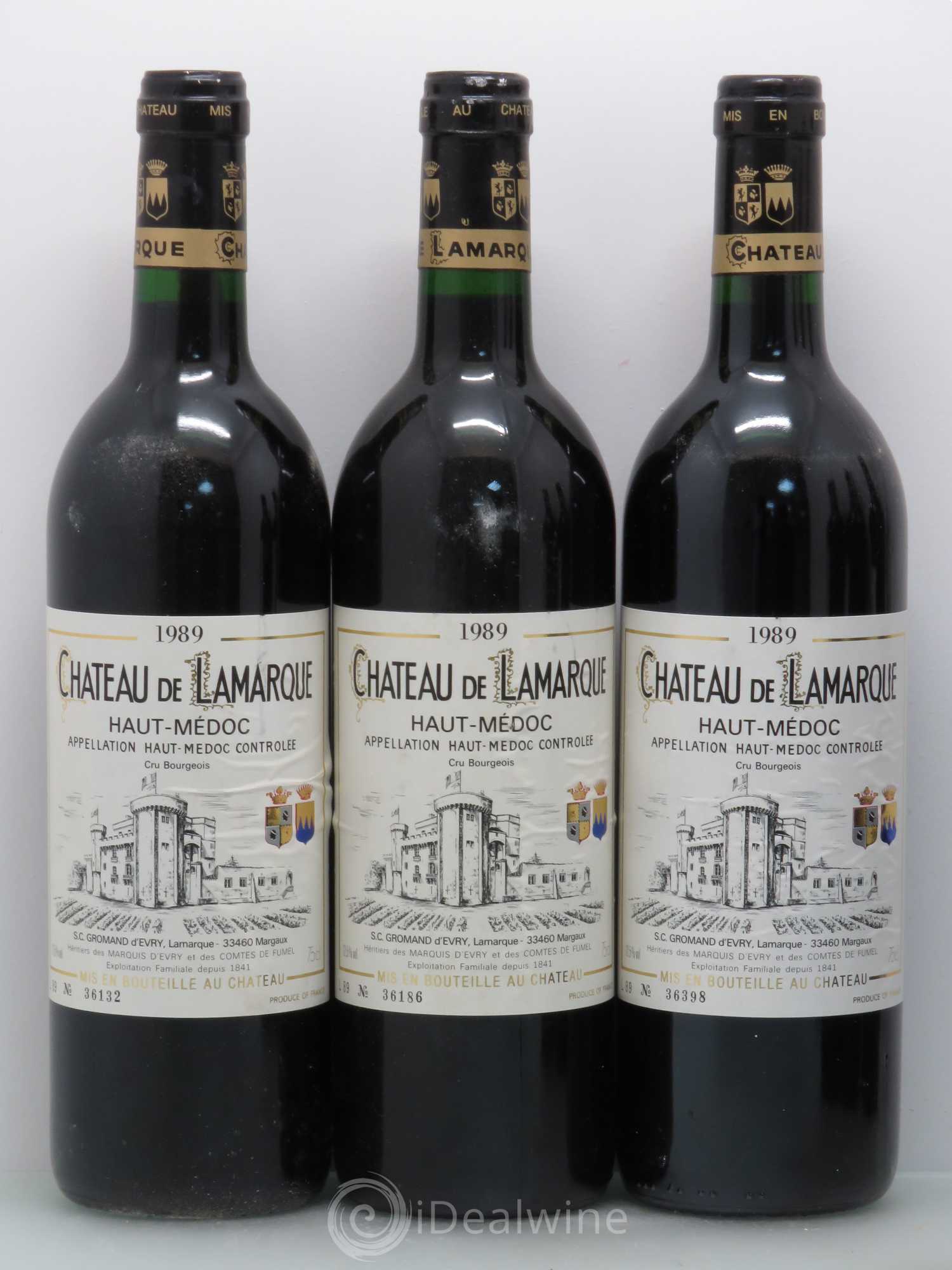 Château de Lamarque Cru Bourgeois 1989 - Lot de 6 bouteilles - 1