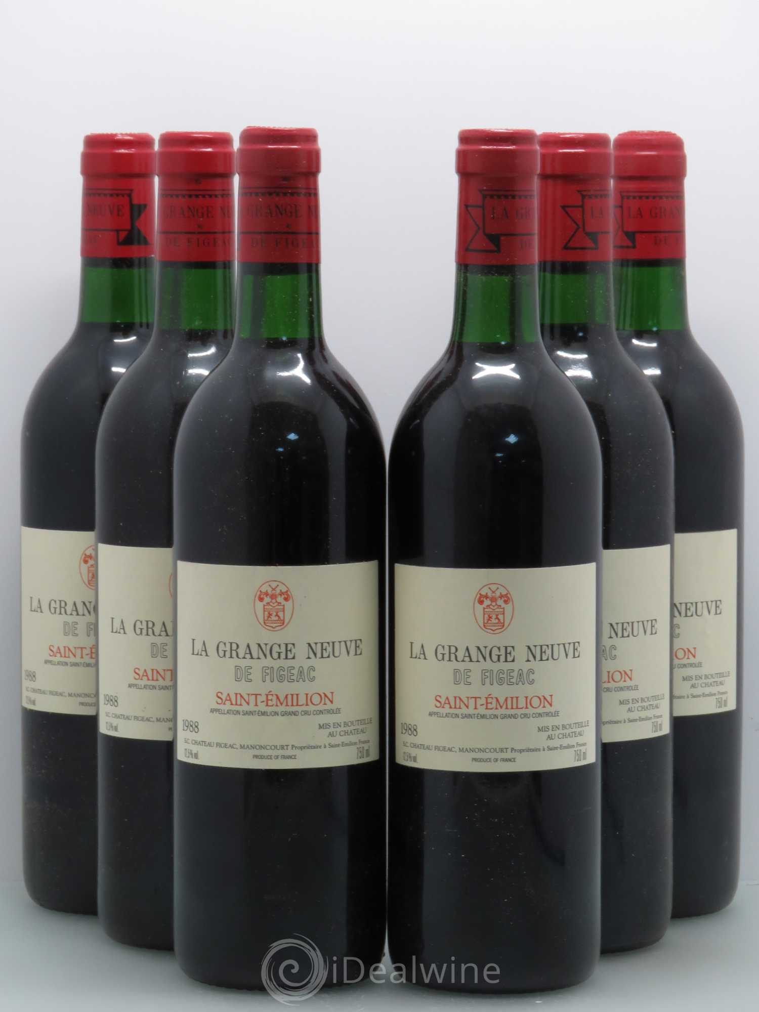 Château La Grange Neuve de Figeac 1988 - Lot de 6 bouteilles - 0