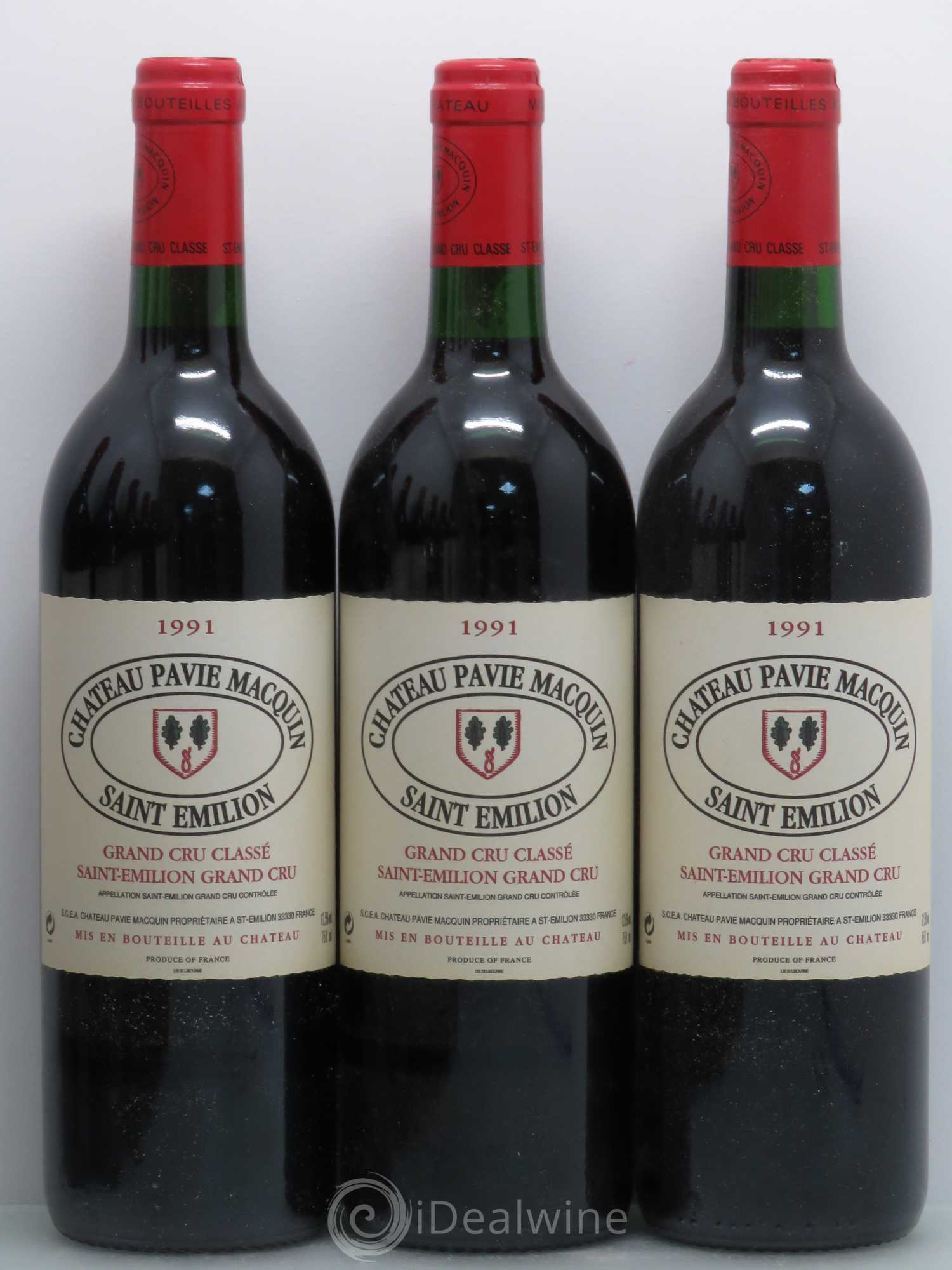 Château Pavie Macquin 1er Grand Cru Classé B 1991 - Lot de 12 bouteilles - 1