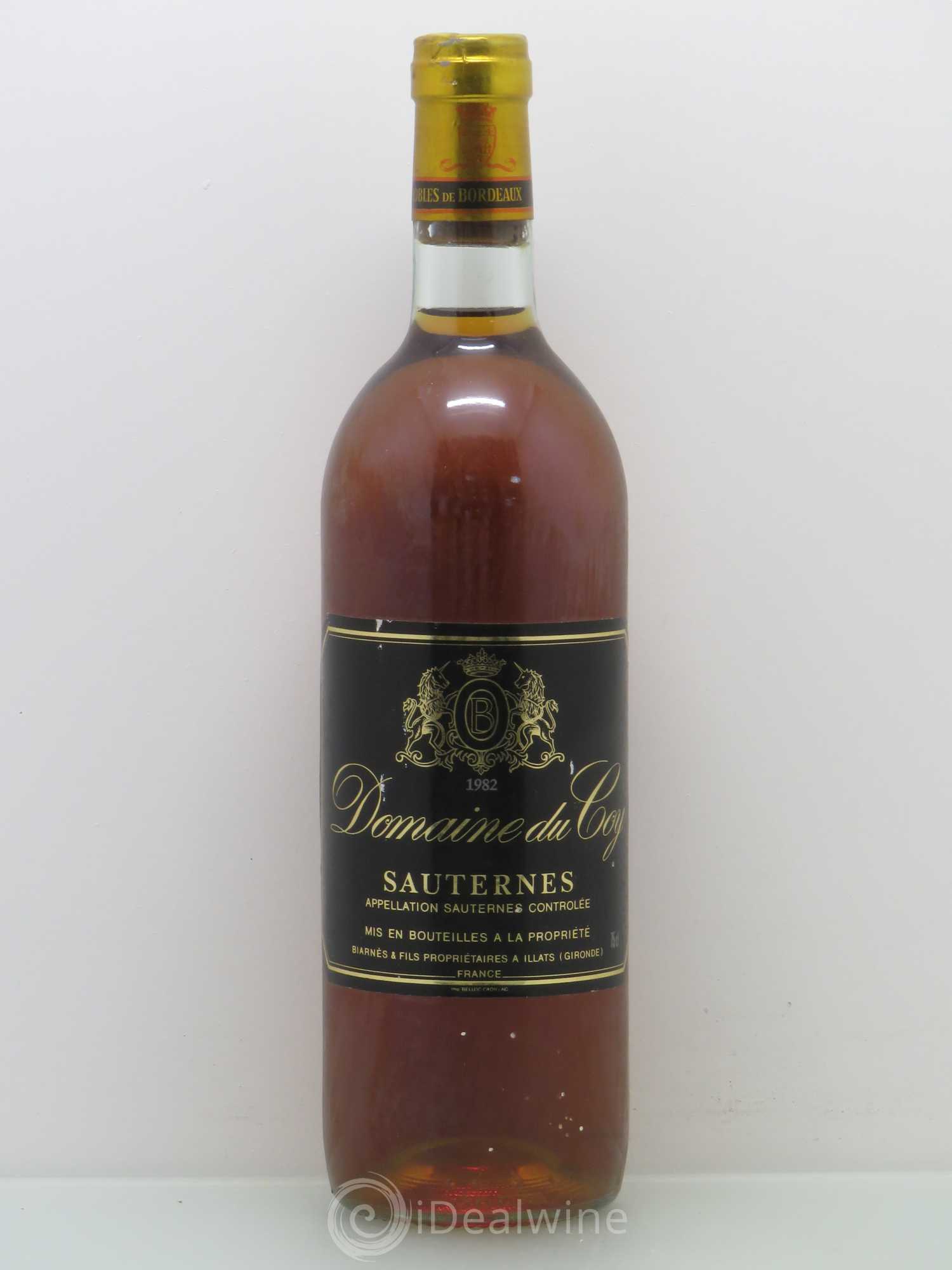 Sauternes Domaine Du Coy 1982 - Lot de 1 bouteille - 0