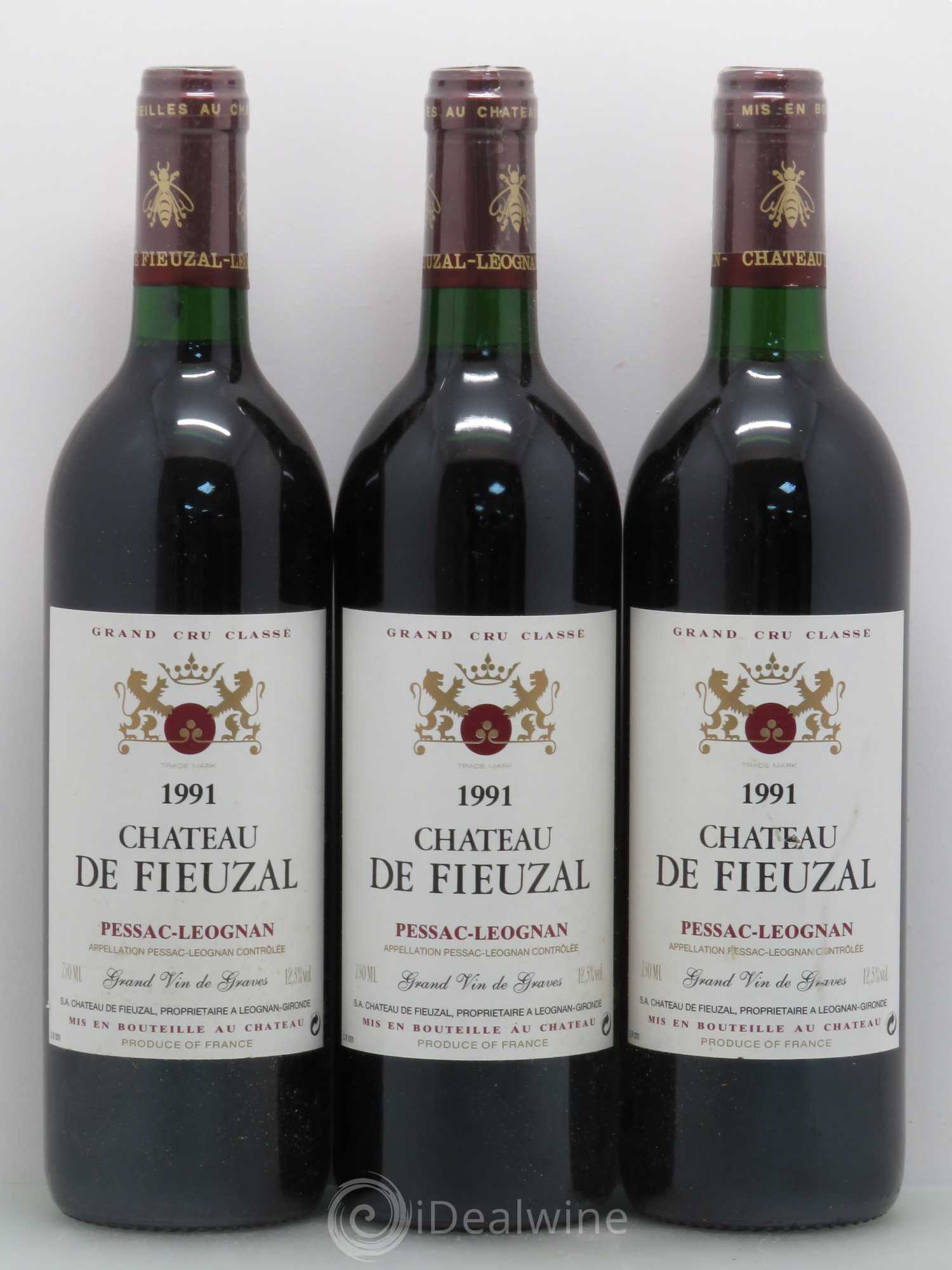 Château de Fieuzal Cru Classé de Graves 1991 - Lot de 3 bouteilles - 0