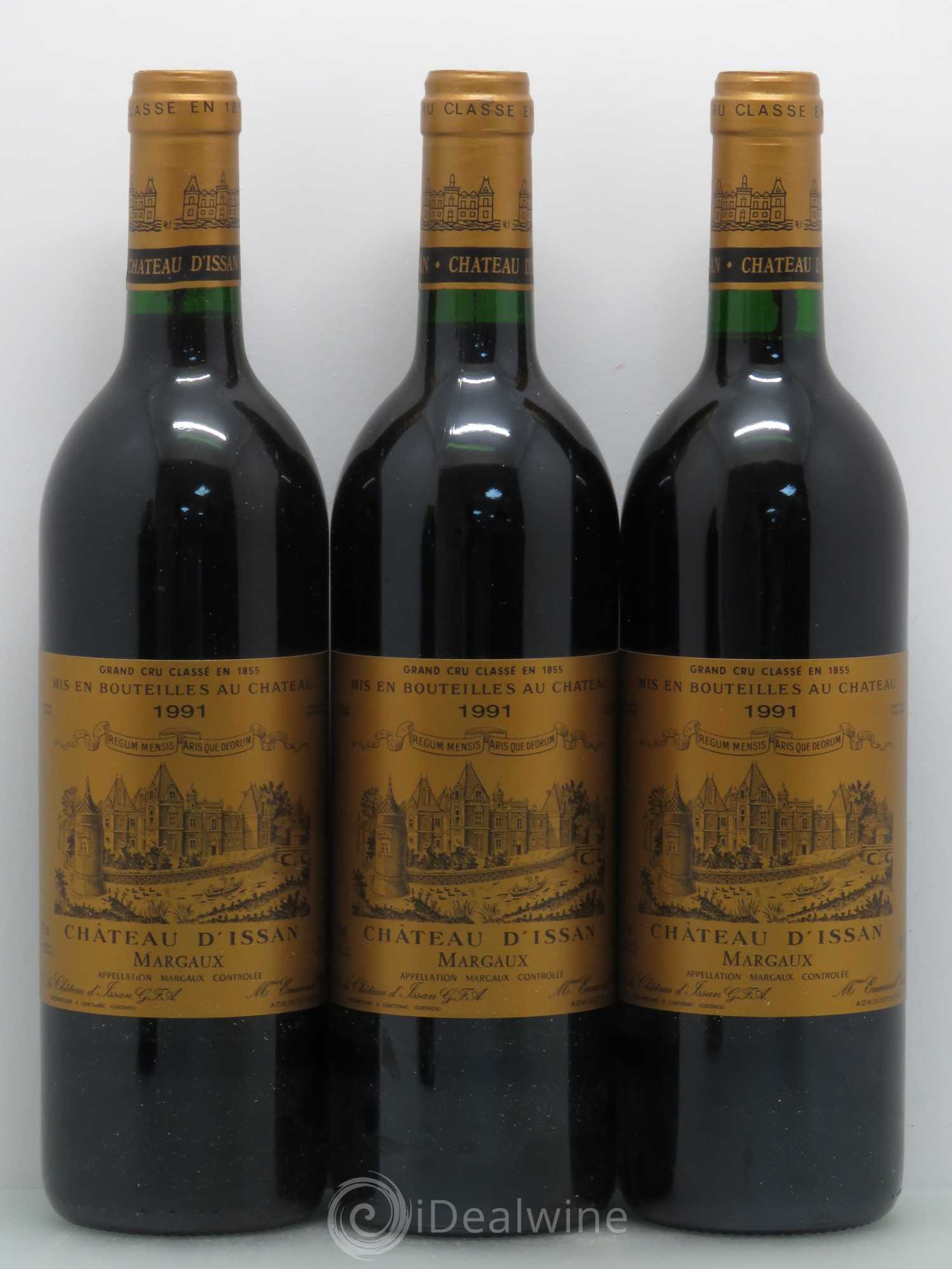 Château d'Issan 3ème Grand Cru Classé 1991 - Lot de 3 bouteilles - 0