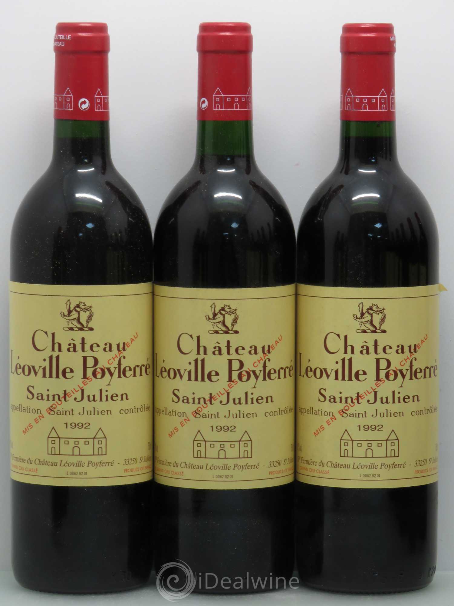 Château Léoville Poyferré 2ème Grand Cru Classé 1992 - Lot de 12 bouteilles - 1