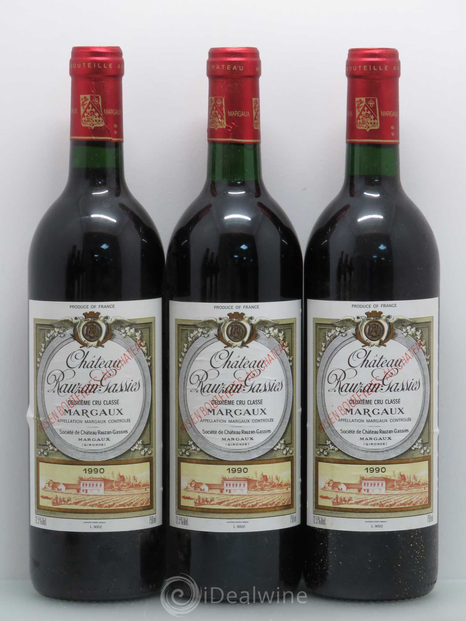 Château Rauzan-Gassies 2ème Grand Cru Classé 1990 - Lot de 6 bouteilles - 2