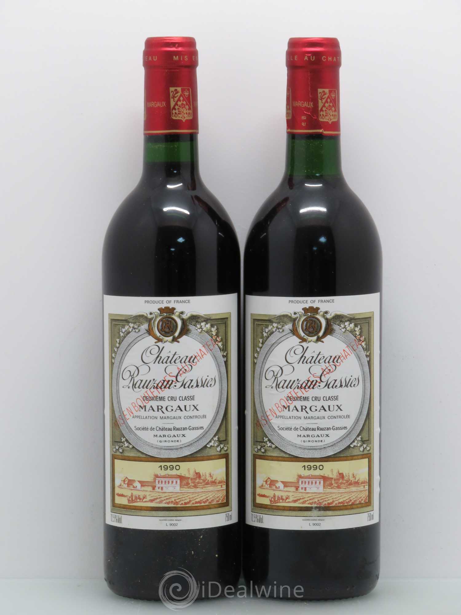 Château Rauzan-Gassies 2ème Grand Cru Classé 1990 - Lot de 2 bouteilles - 0