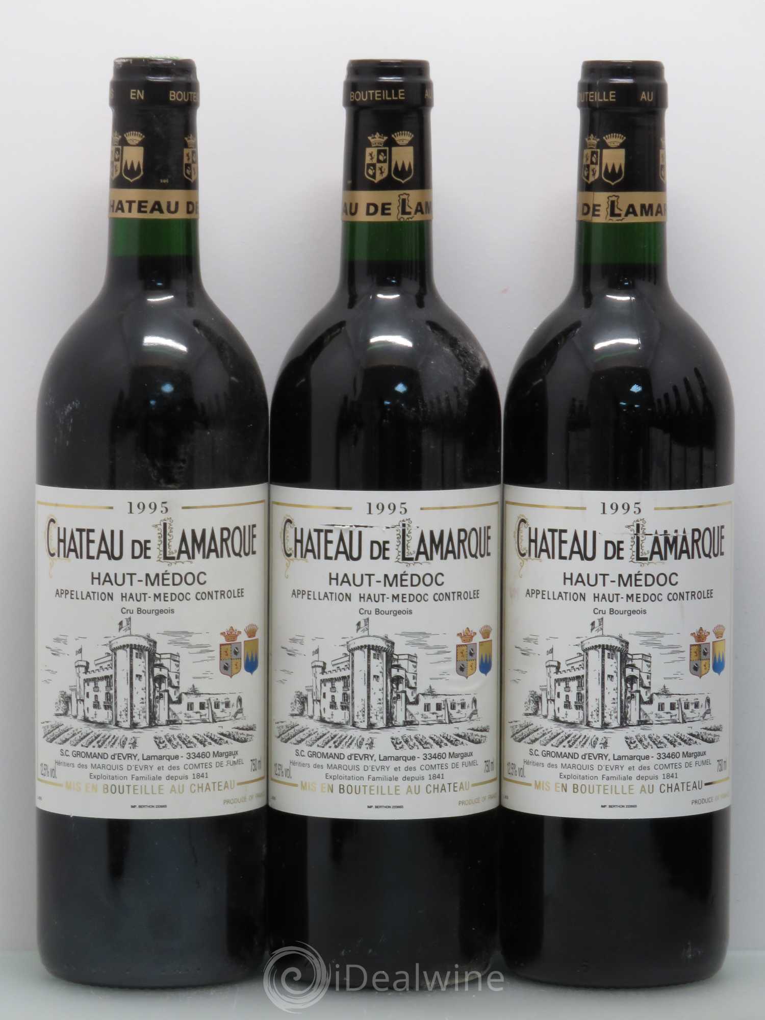 Château de Lamarque Cru Bourgeois 1995 - Lot de 12 bouteilles - 1