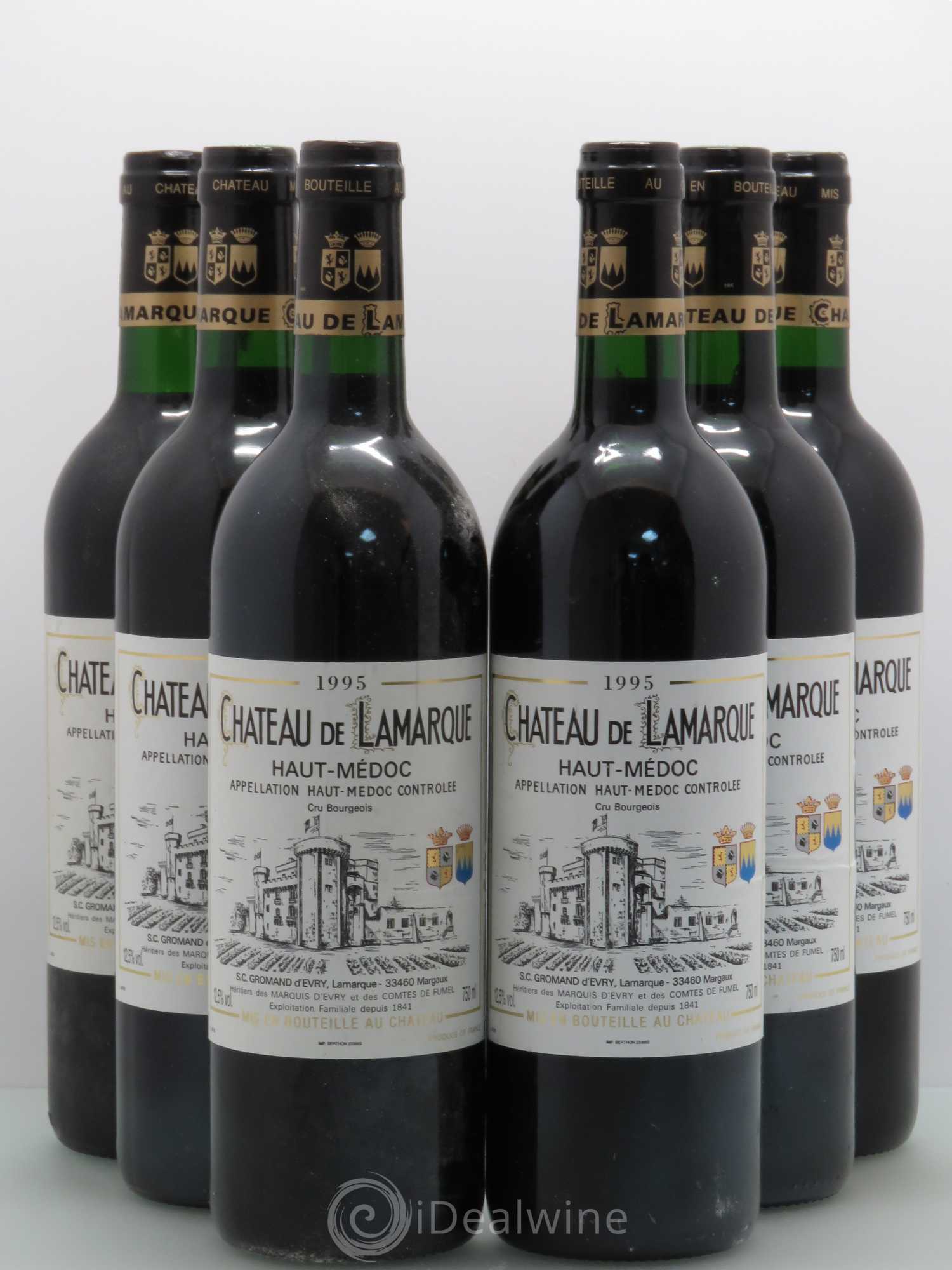 Château de Lamarque Cru Bourgeois 1995 - Lot de 6 bouteilles - 0