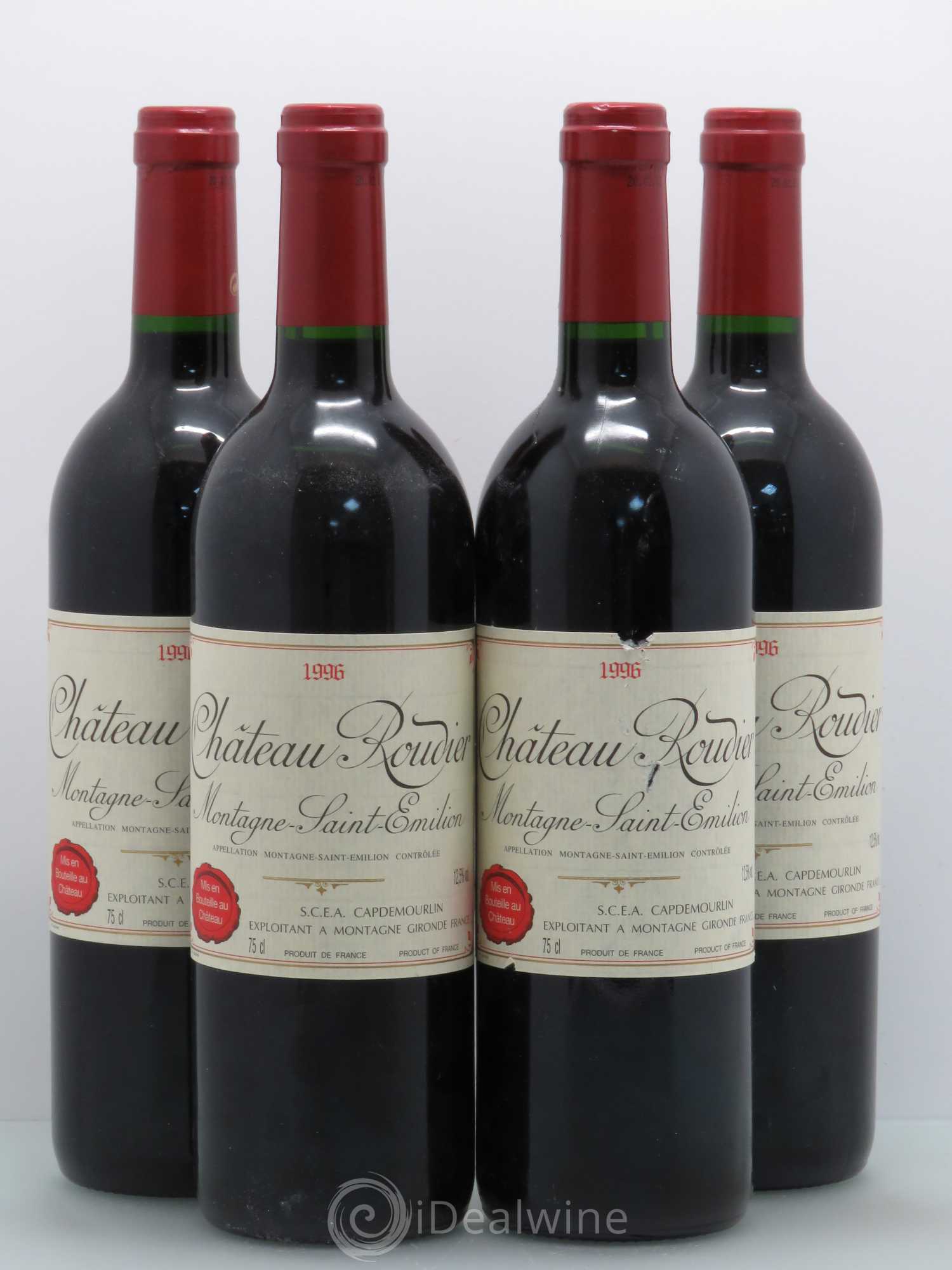 Montagne Saint-Émilion Château Roudier 1996 - Lot de 4 bouteilles - 0