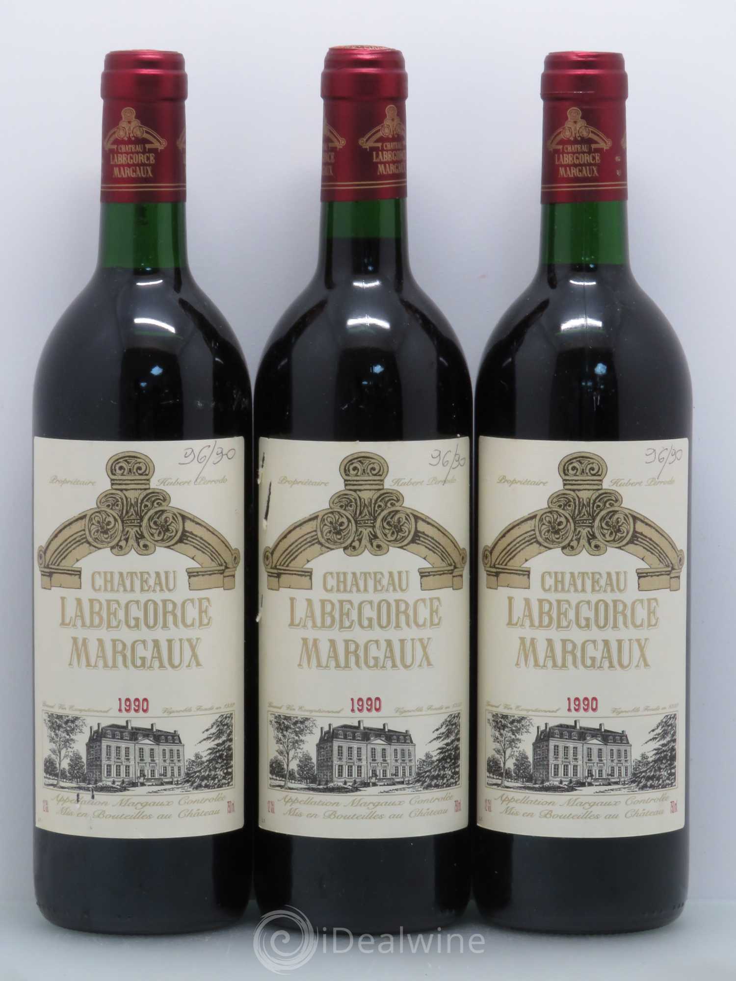 Château Labegorce Cru Bourgeois 1990 - Lot de 3 bouteilles - 0