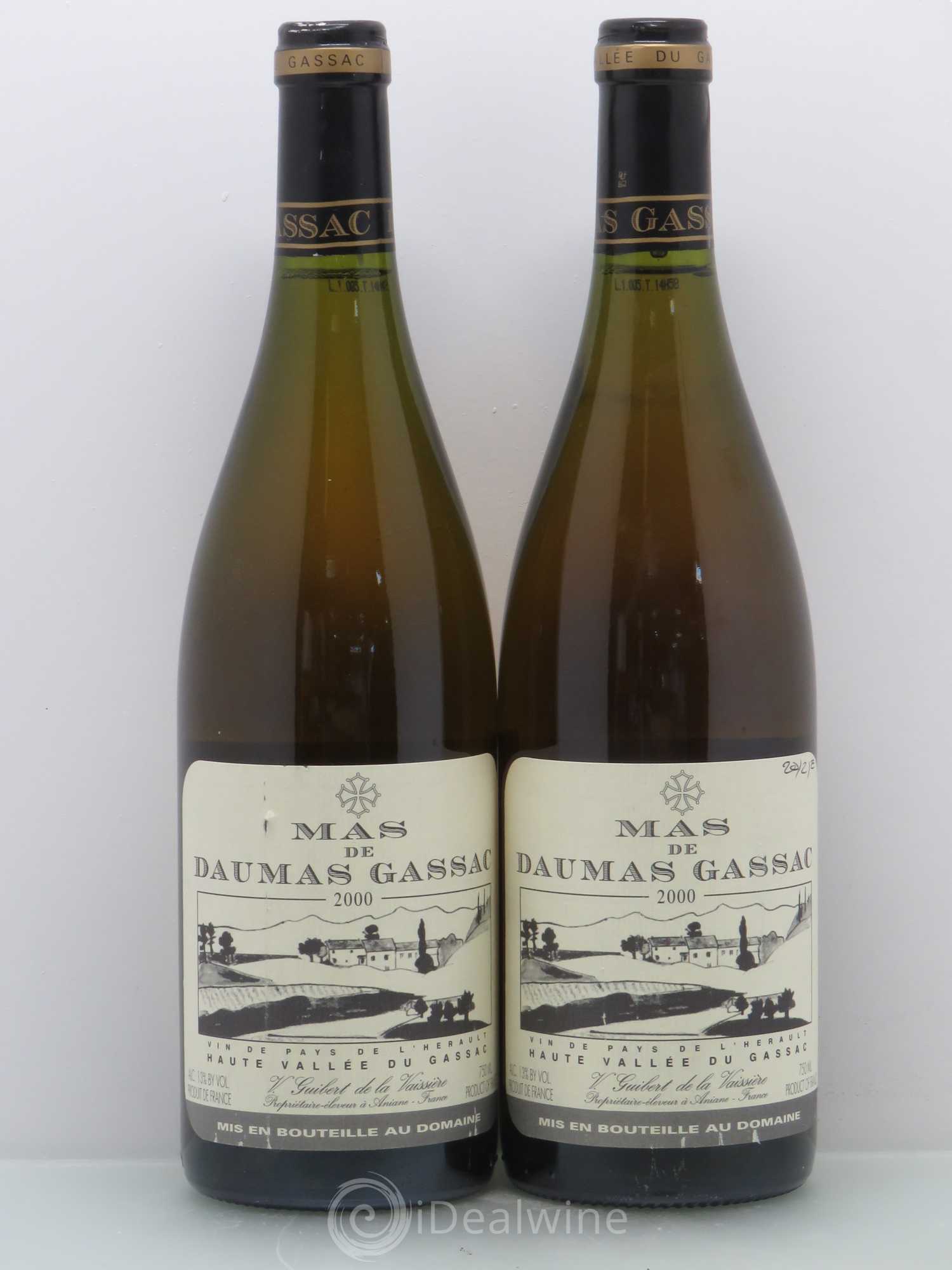 Saint-Guilhem-le-Désert - Cité d'Aniane Mas Daumas Gassac Famille Guibert de La Vaissière 2000 - Lot de 2 bouteilles - 0