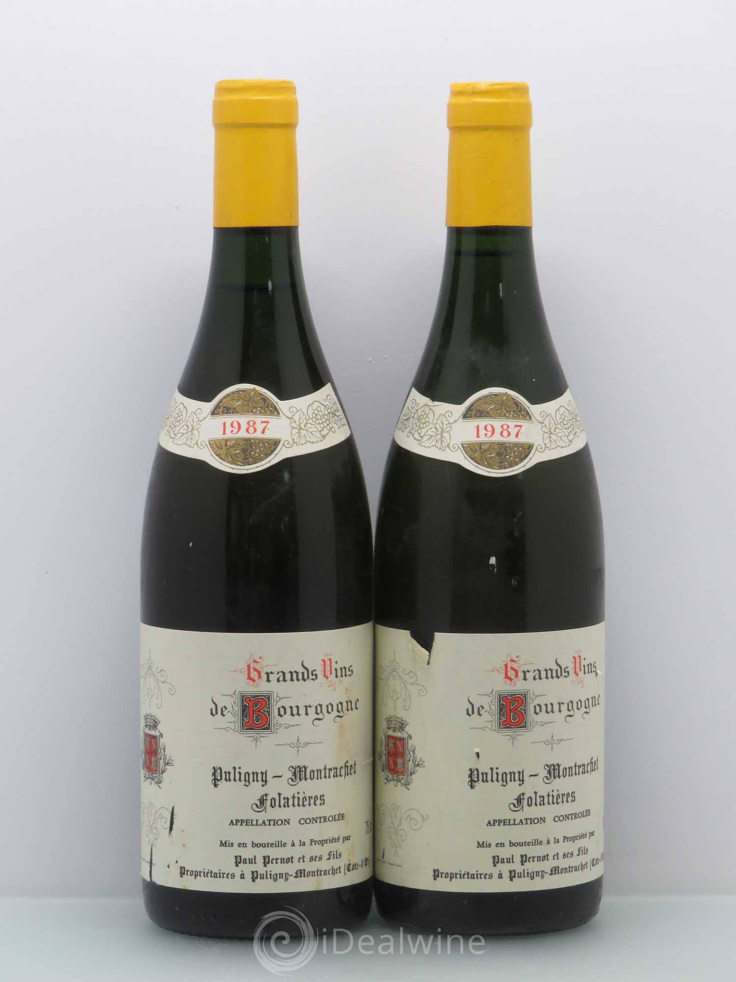 Puligny-Montrachet Folatieres Pernot 1987 - Posten von 2 Flaschen - 0