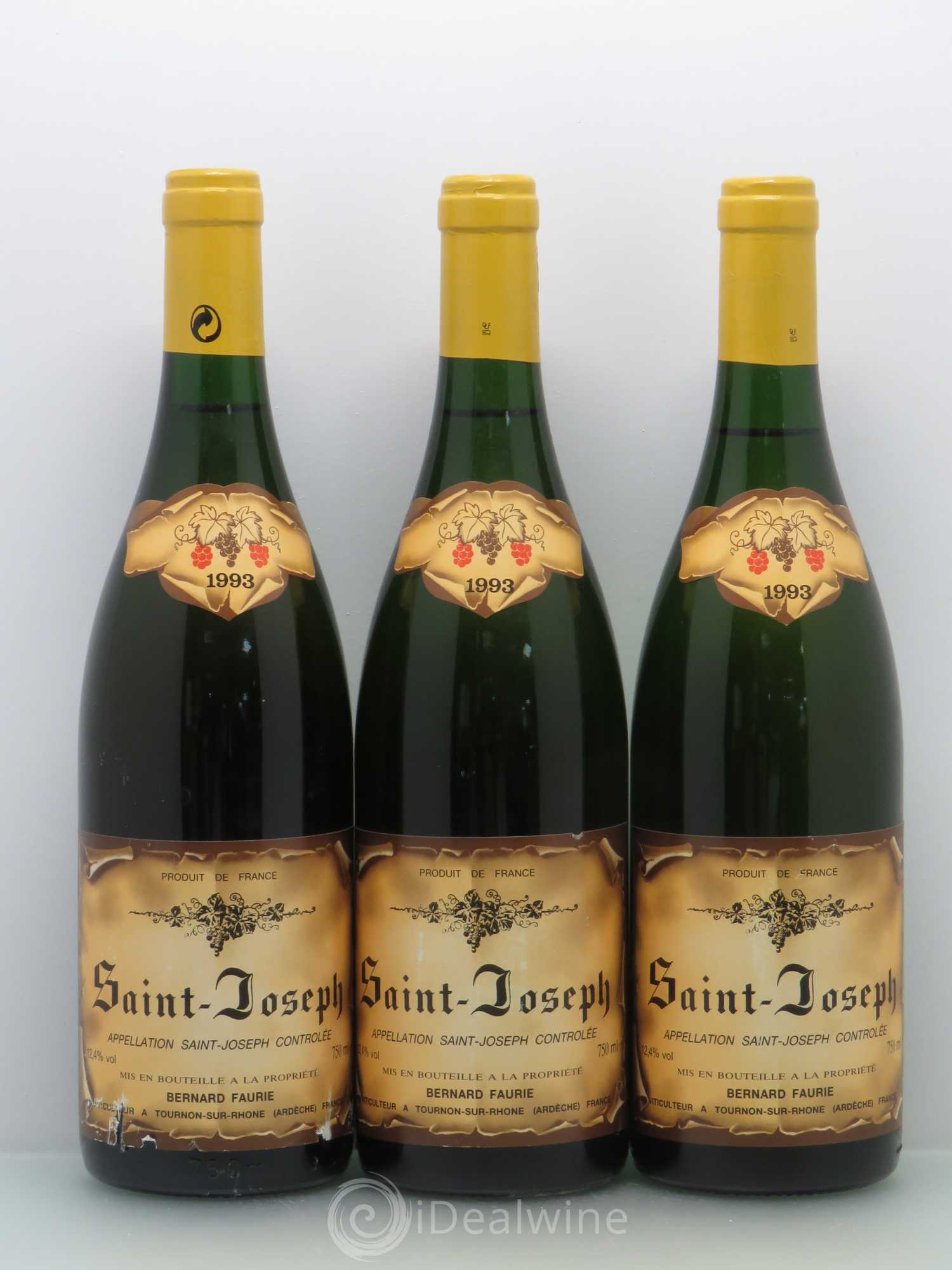 Saint-Joseph Faurie 1993 - Lot de 3 bouteilles - 0