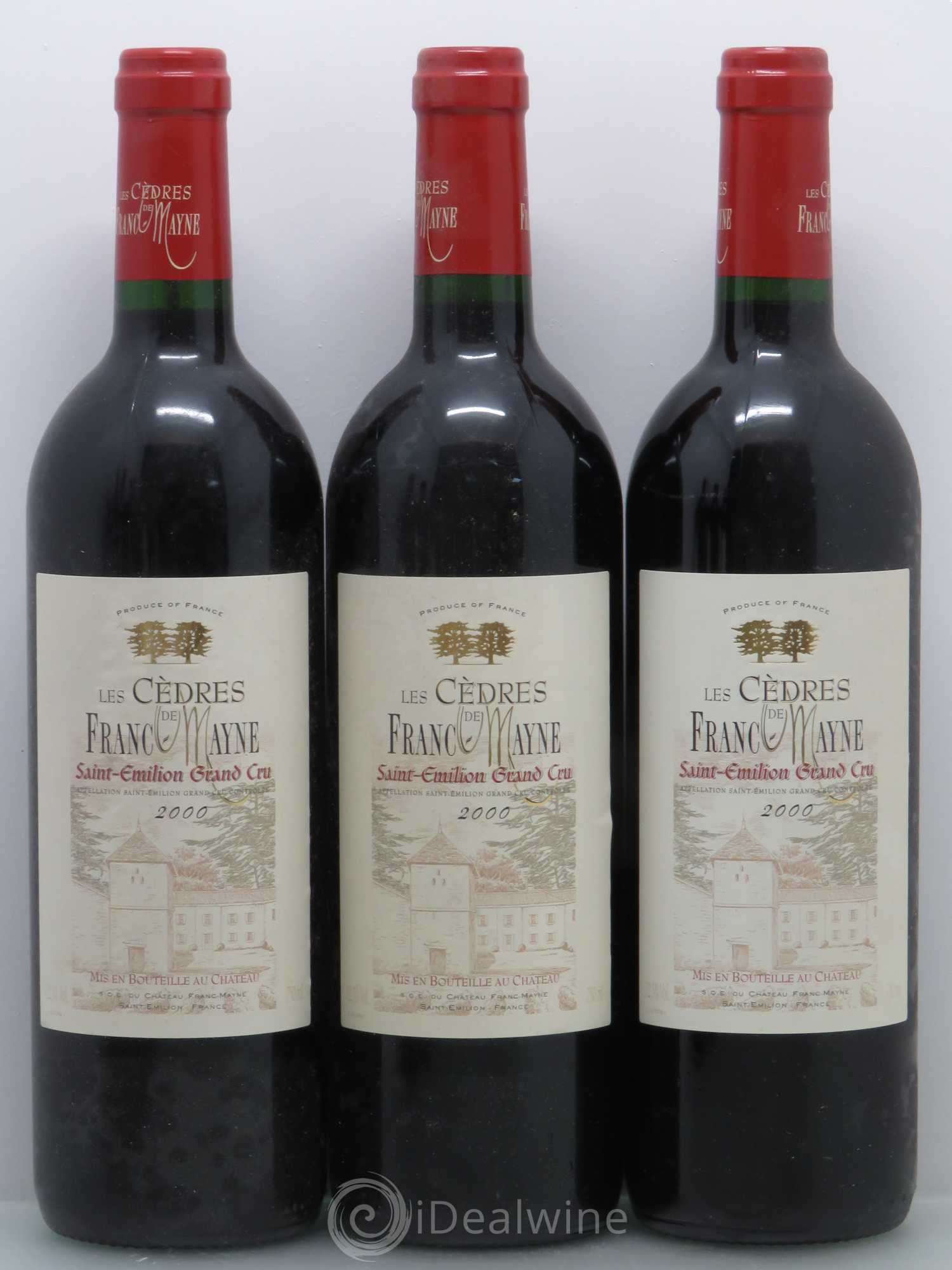 Saint-Émilion Les Cedres de Franc-Mayne 2000 - Posten von 6 Flaschen - 2
