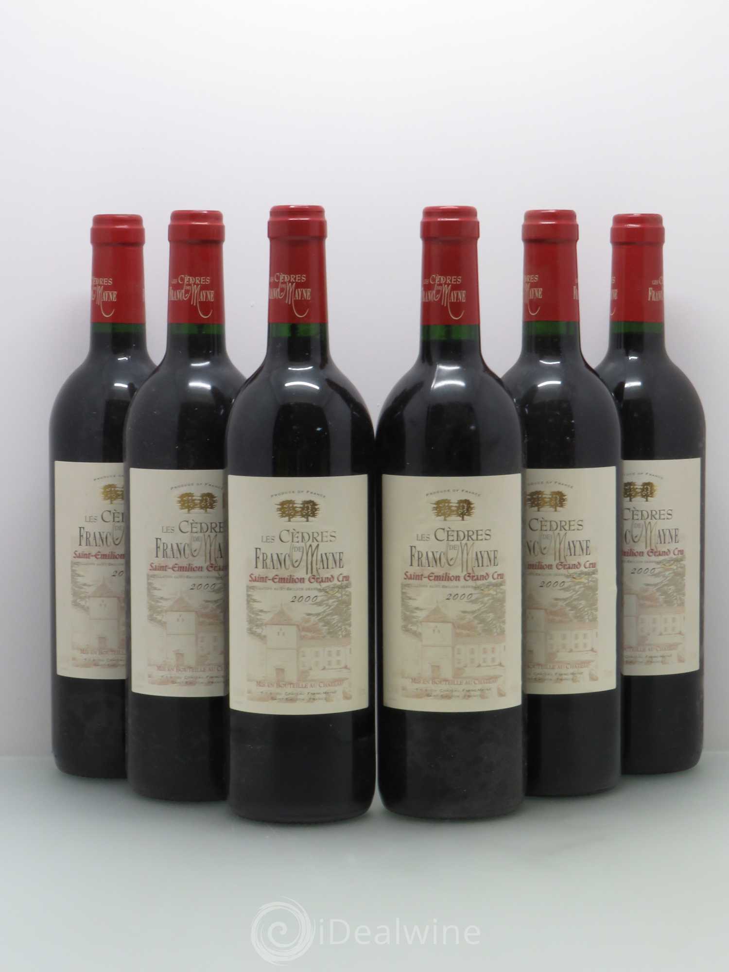 Saint-Émilion Les Cedres de Franc-Mayne 2000 - Posten von 6 Flaschen - 0