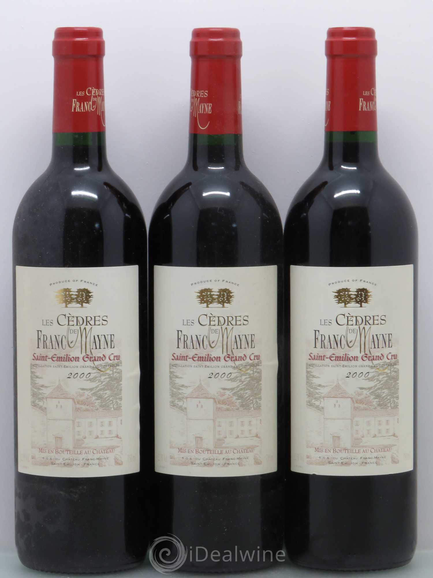 Saint-Émilion Les Cedres de Franc-Mayne 2000 - Posten von 12 Flaschen - 2
