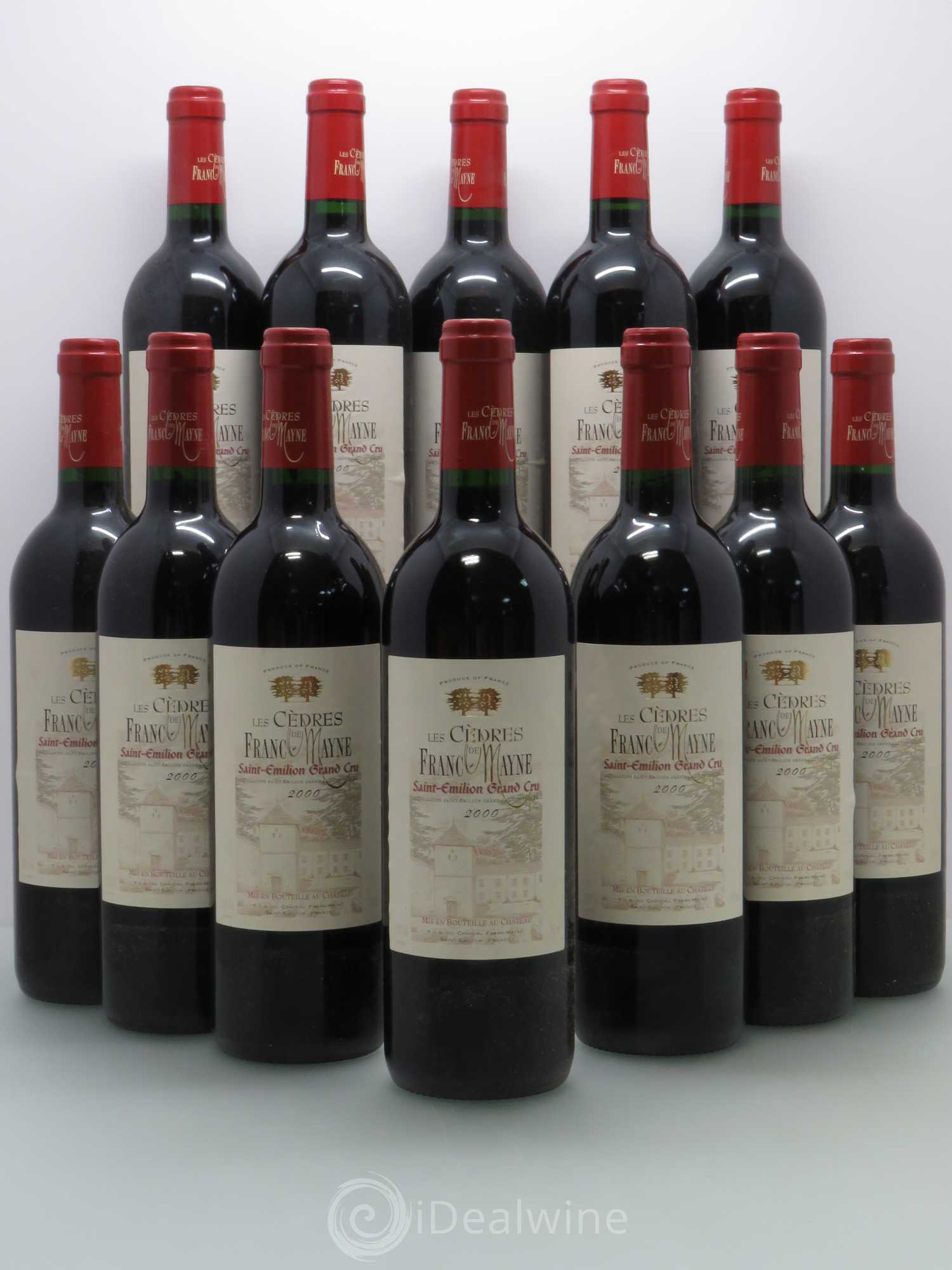 Saint-Émilion Les Cedres de Franc-Mayne 2000 - Posten von 12 Flaschen - 0