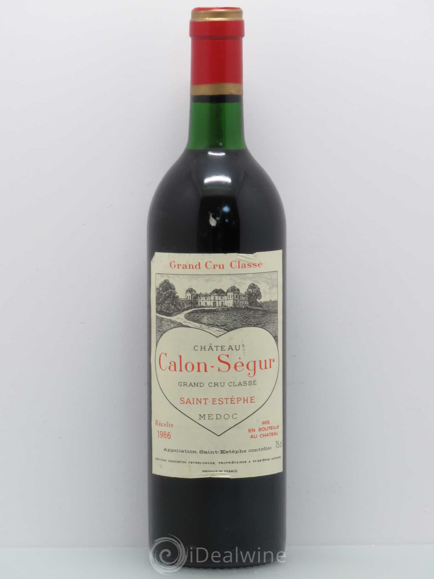 Château Calon Ségur 3ème Grand Cru Classé 1986 - Lot de 1 bouteille - 0