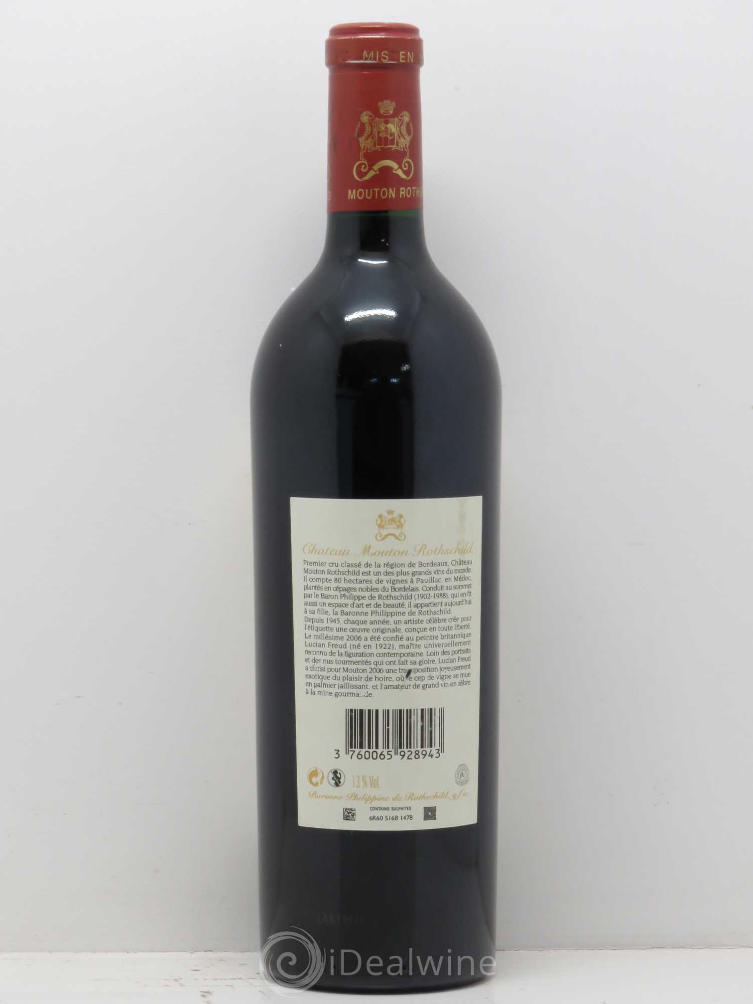 Château Mouton Rothschild 1er Grand Cru Classé 2006 - Lot de 1 bouteille - 1