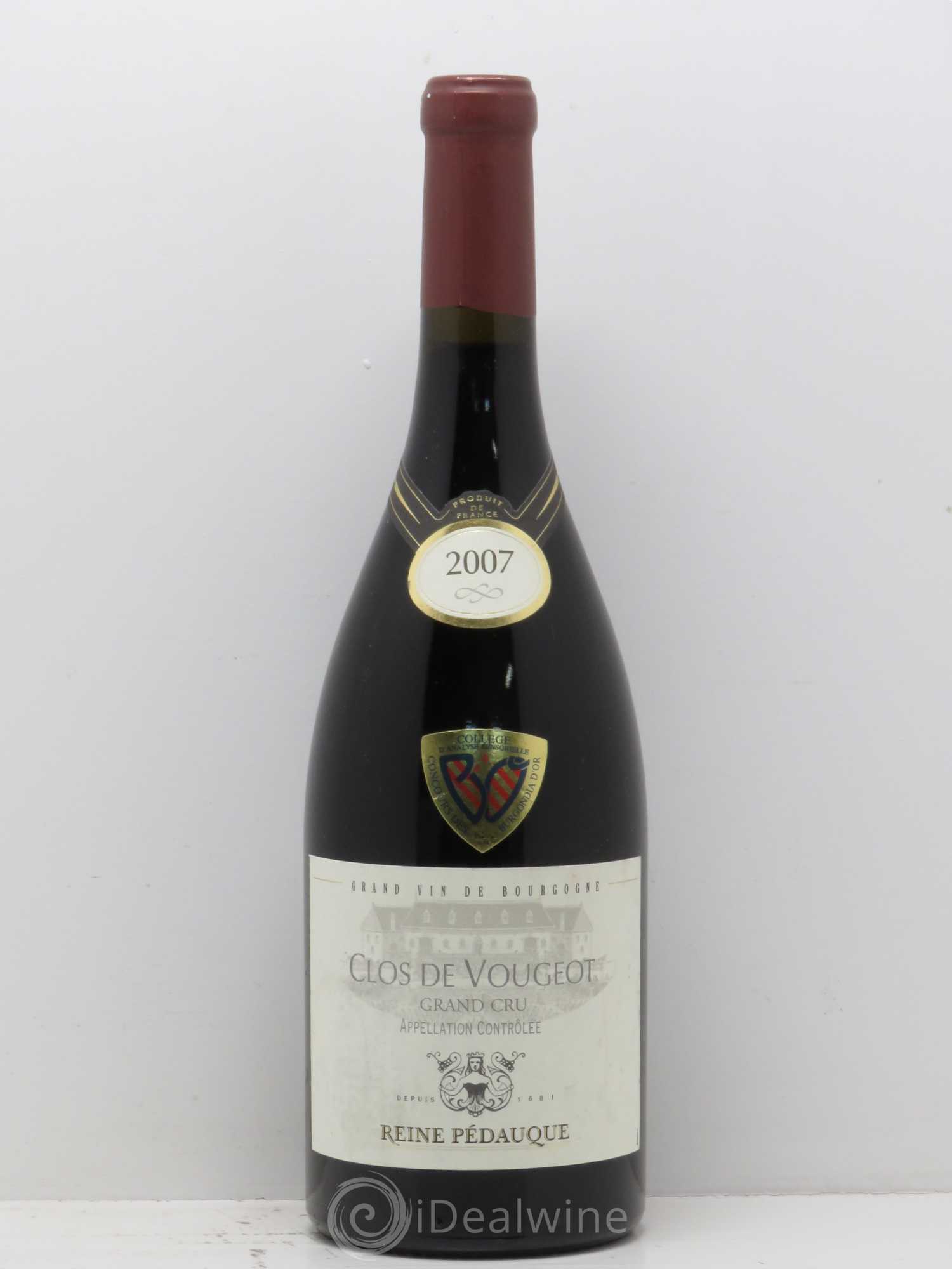 Clos de Vougeot Grand Cru Reine Pedauque 2007 - Lot de 1 bouteille - 0