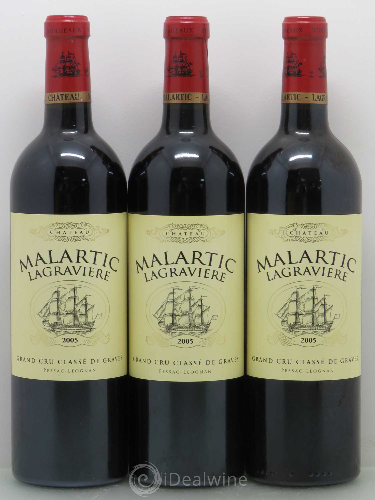 Château Malartic-Lagravière Cru Classé de Graves 2005 - Lot de 3 bouteilles - 0