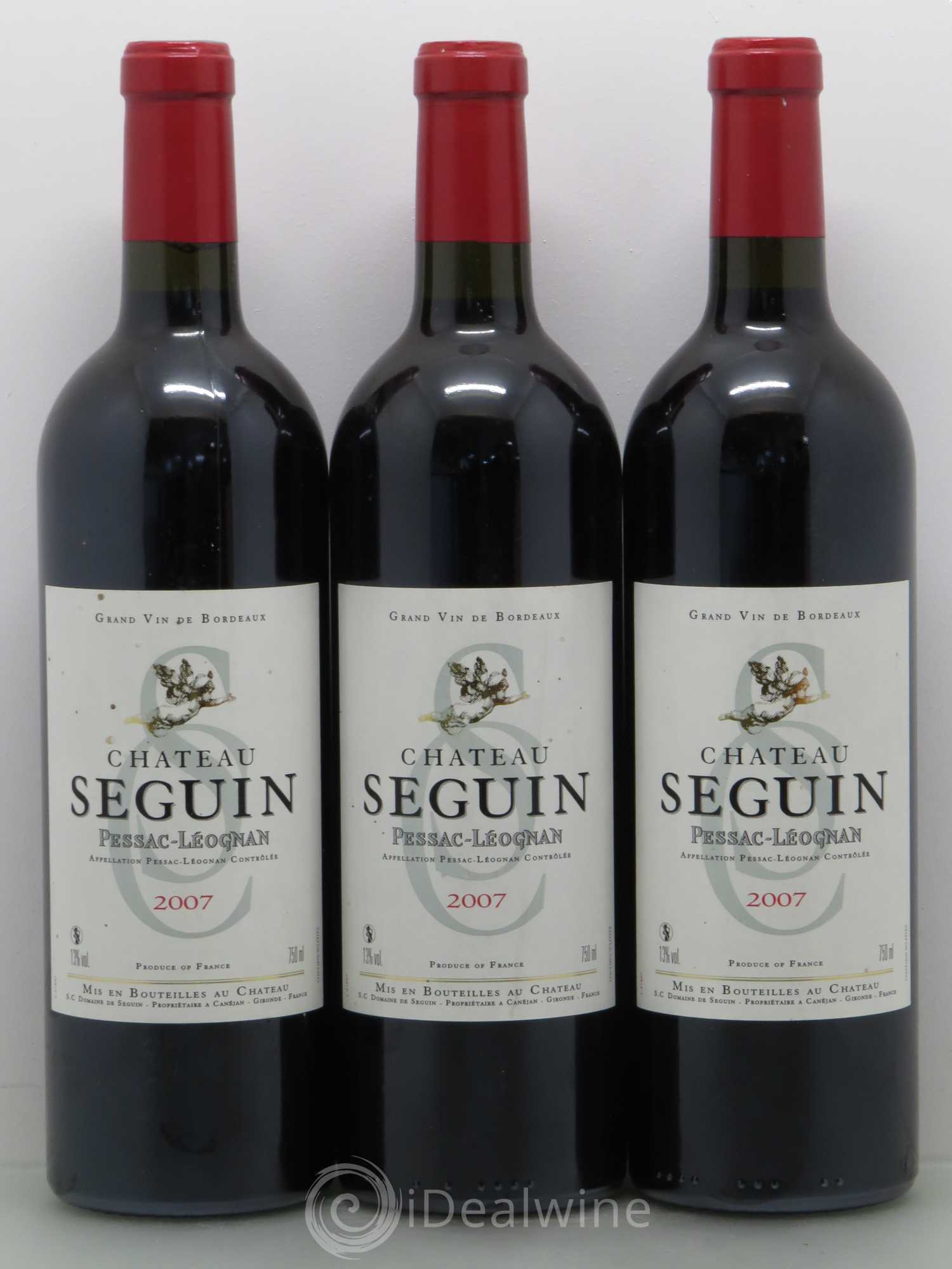 Pessac-Léognan Château Seguin (sans prix de réserve) 2007 - Posten von 3 Flaschen - 0
