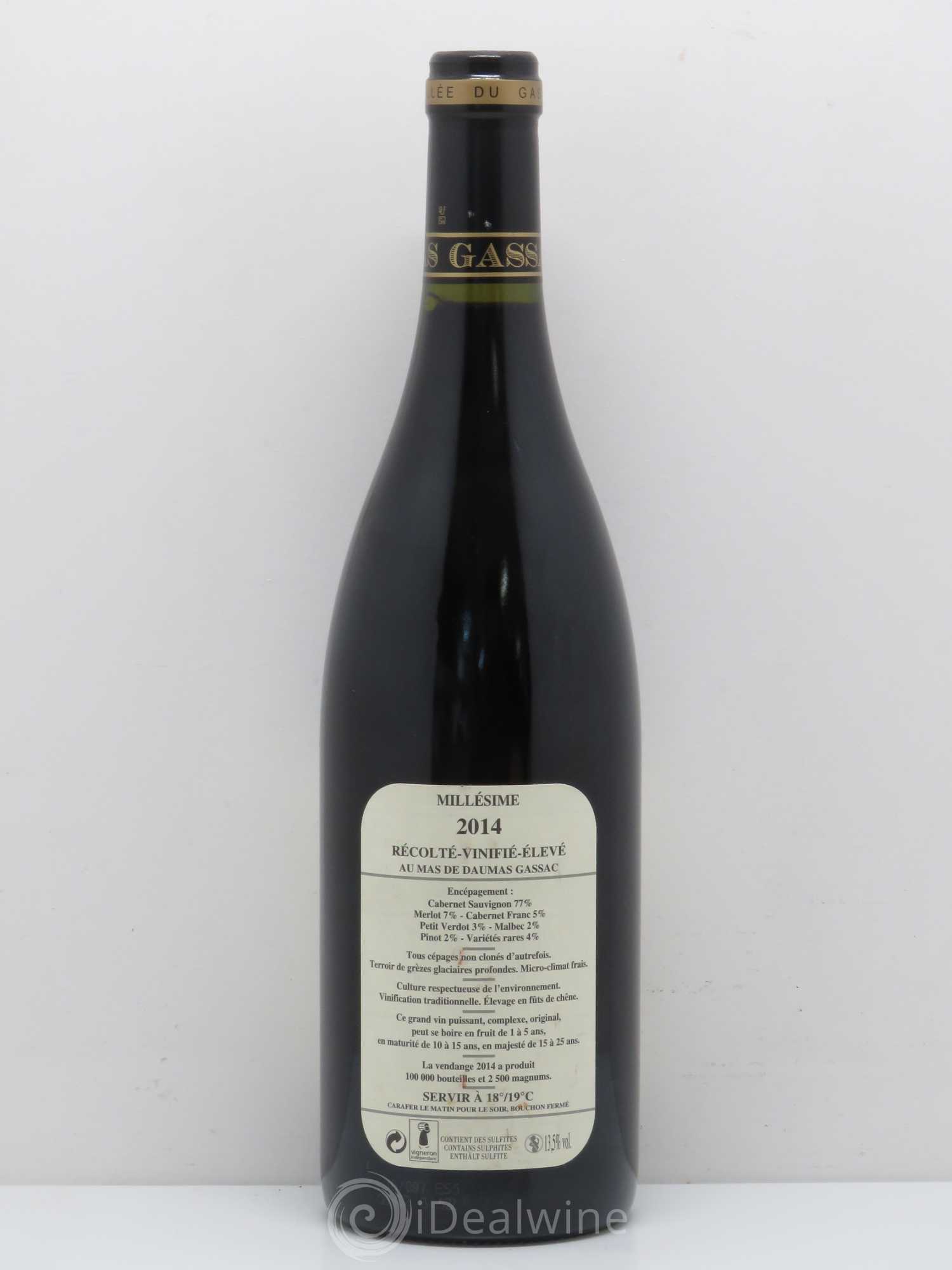 Saint-Guilhem-le-Désert - Cité d'Aniane Mas Daumas Gassac Famille Guibert de La Vaissière (sans prix de réserve) 2014 - Lot de 1 bouteille - 1