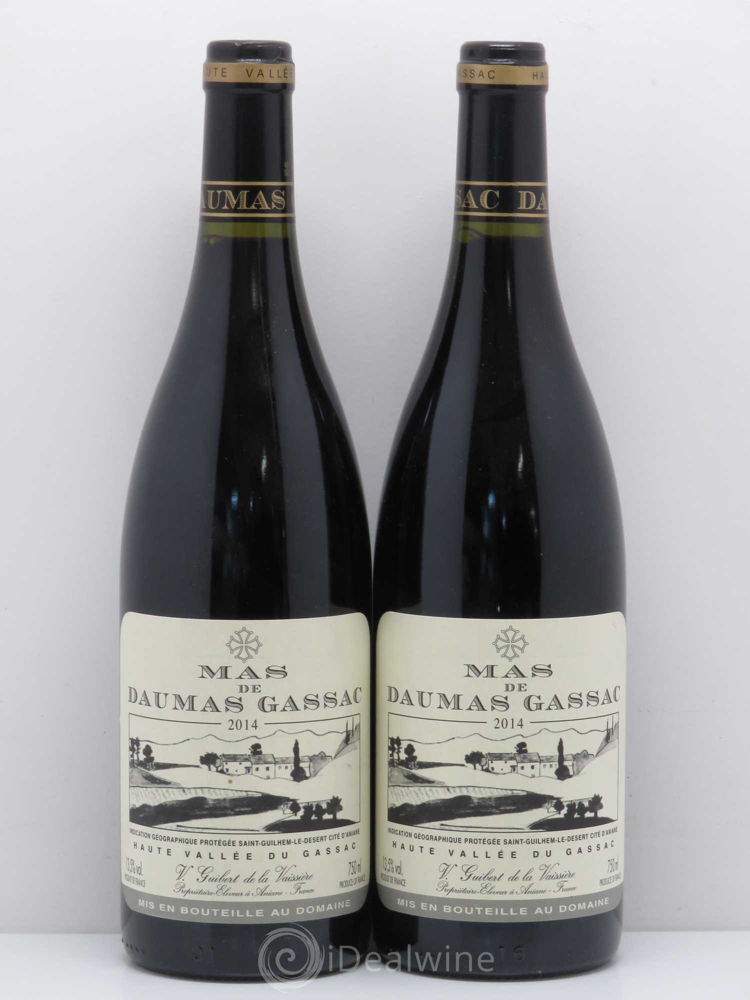 Saint-Guilhem-le-Désert - Cité d'Aniane Mas Daumas Gassac Famille Guibert de La Vaissière (sans prix de réserve) 2014 - Lot de 2 bouteilles - 0