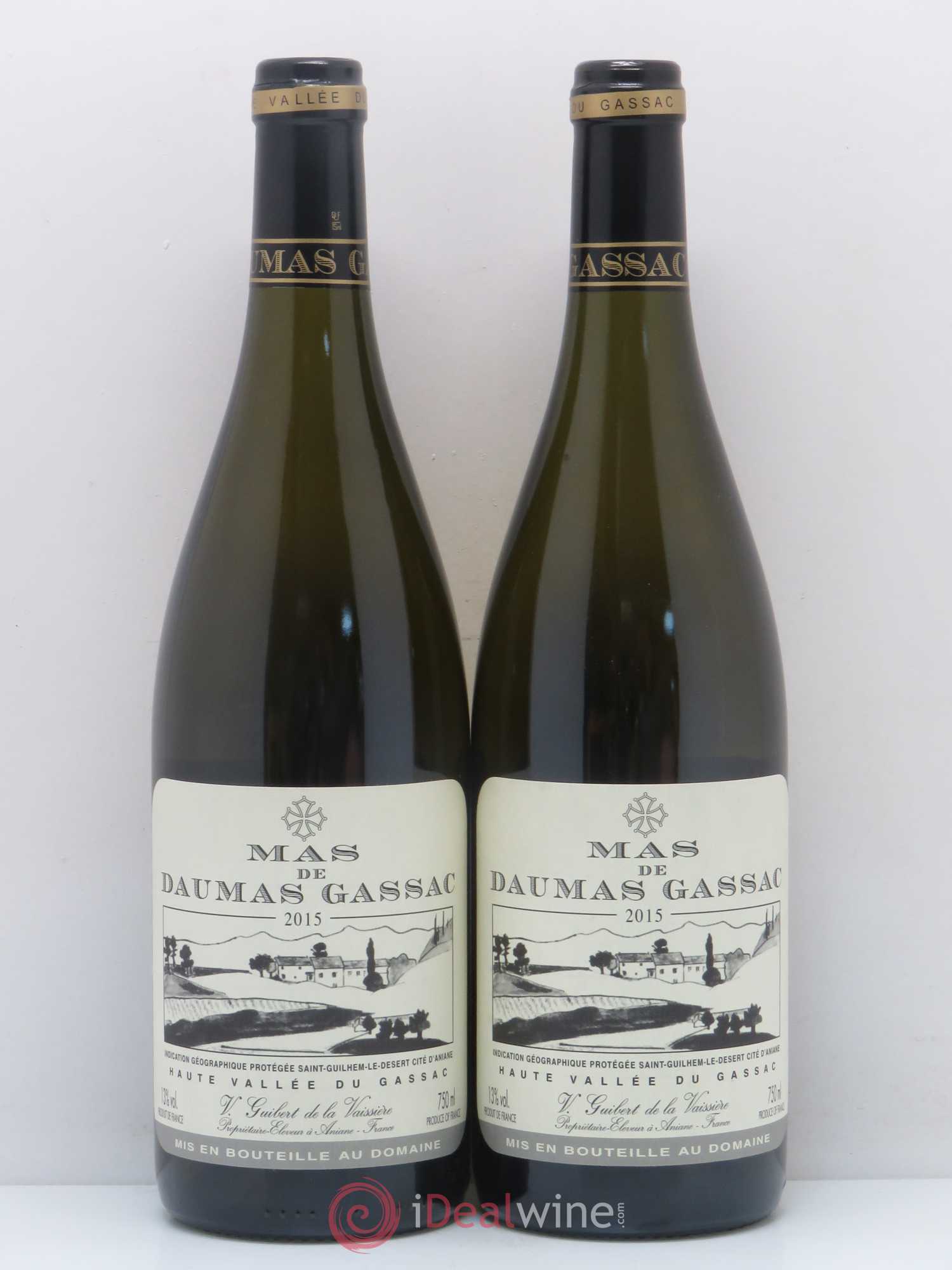 Saint-Guilhem-le-Désert - Cité d'Aniane Mas Daumas Gassac Famille Guibert de La Vaissière (sans prix de réserve) 2015 - Lot de 2 bouteilles - 0