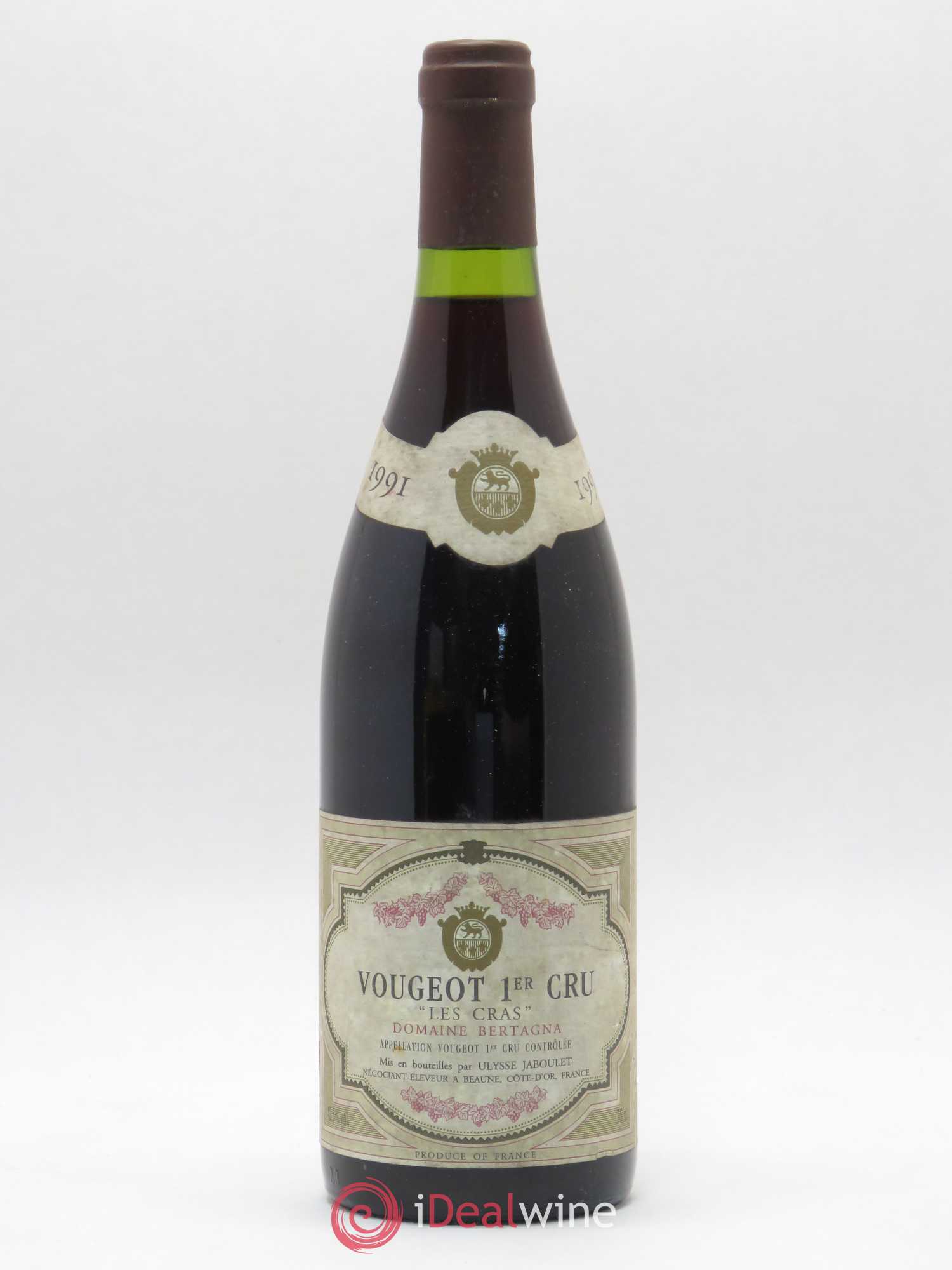 Vougeot 1er Cru Les Cras Bertagna 1991 - Lot de 1 bouteille - 0