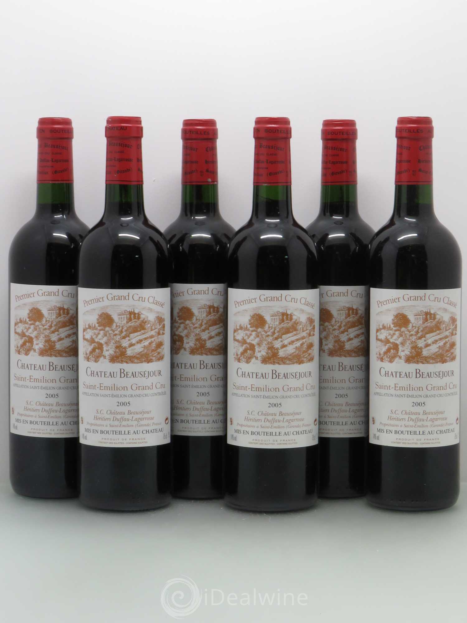 Château Beauséjour (Duffau-Lagarrosse) 1er Grand Cru Classé B 2005 - Lot de 6 bouteilles - 0