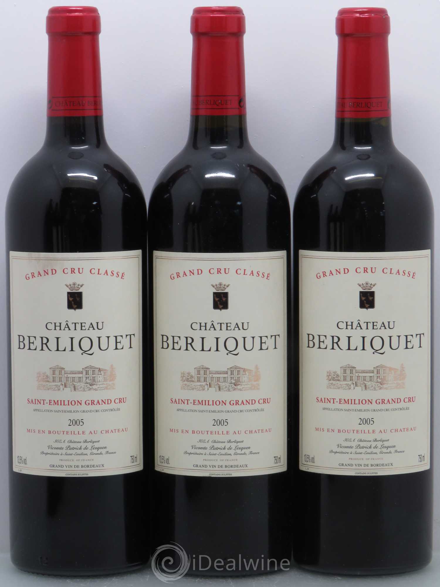 Château Berliquet Grand Cru Classé 2005 - Lot de 6 bouteilles - 1
