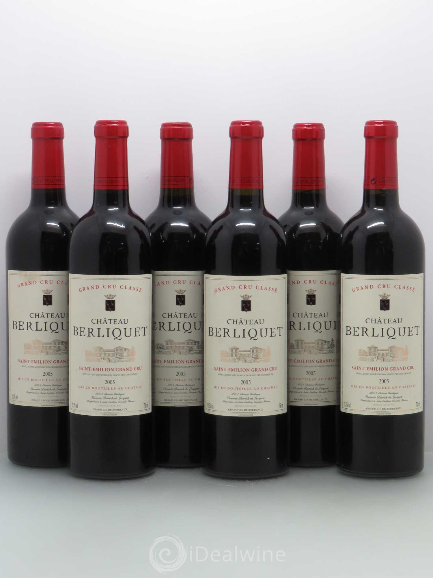 Château Berliquet Grand Cru Classé 2005 - Lot de 6 bouteilles - 0