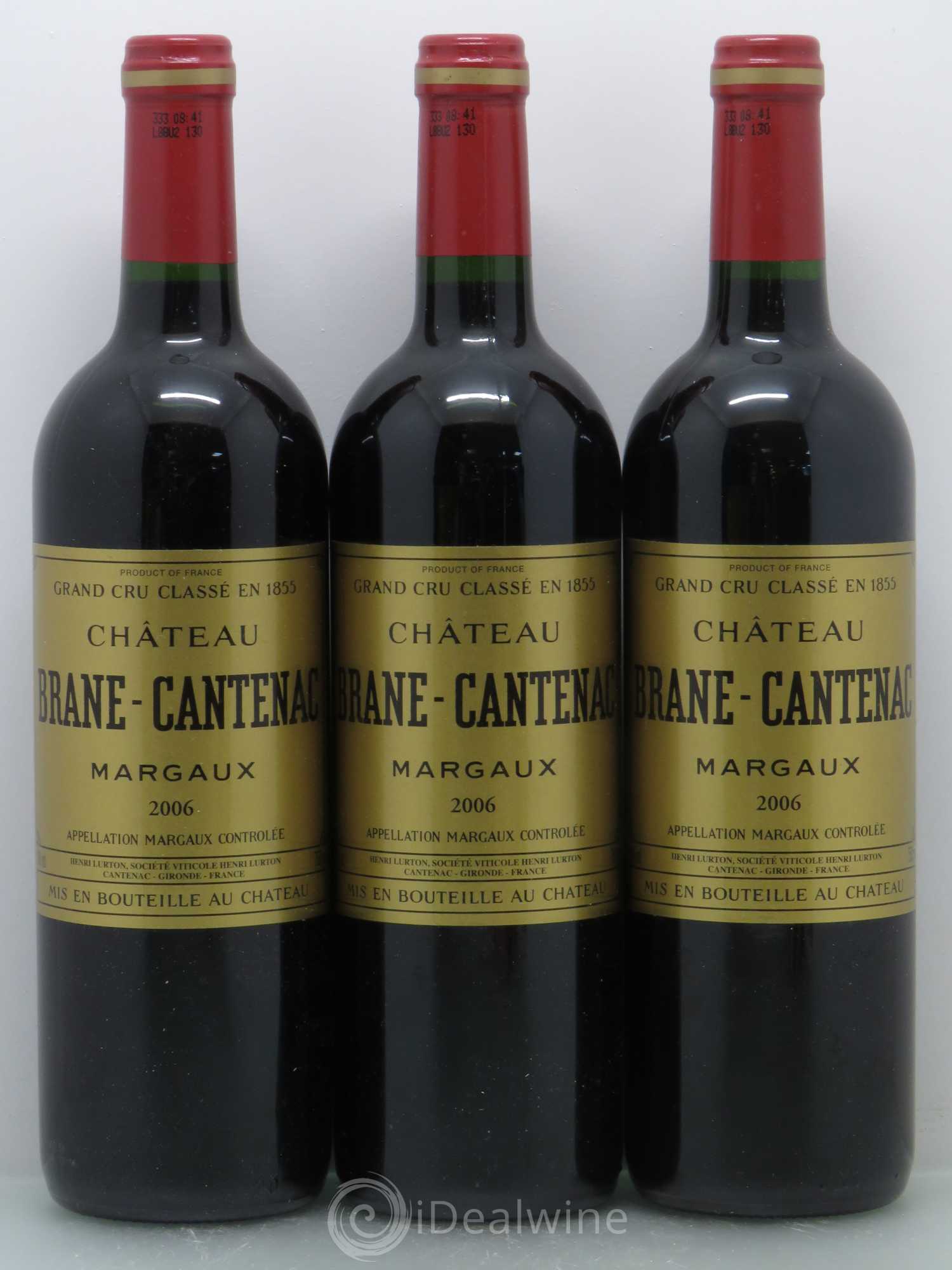 Château Brane Cantenac 2ème Grand Cru Classé 2006 - Lot de 3 bouteilles - 0
