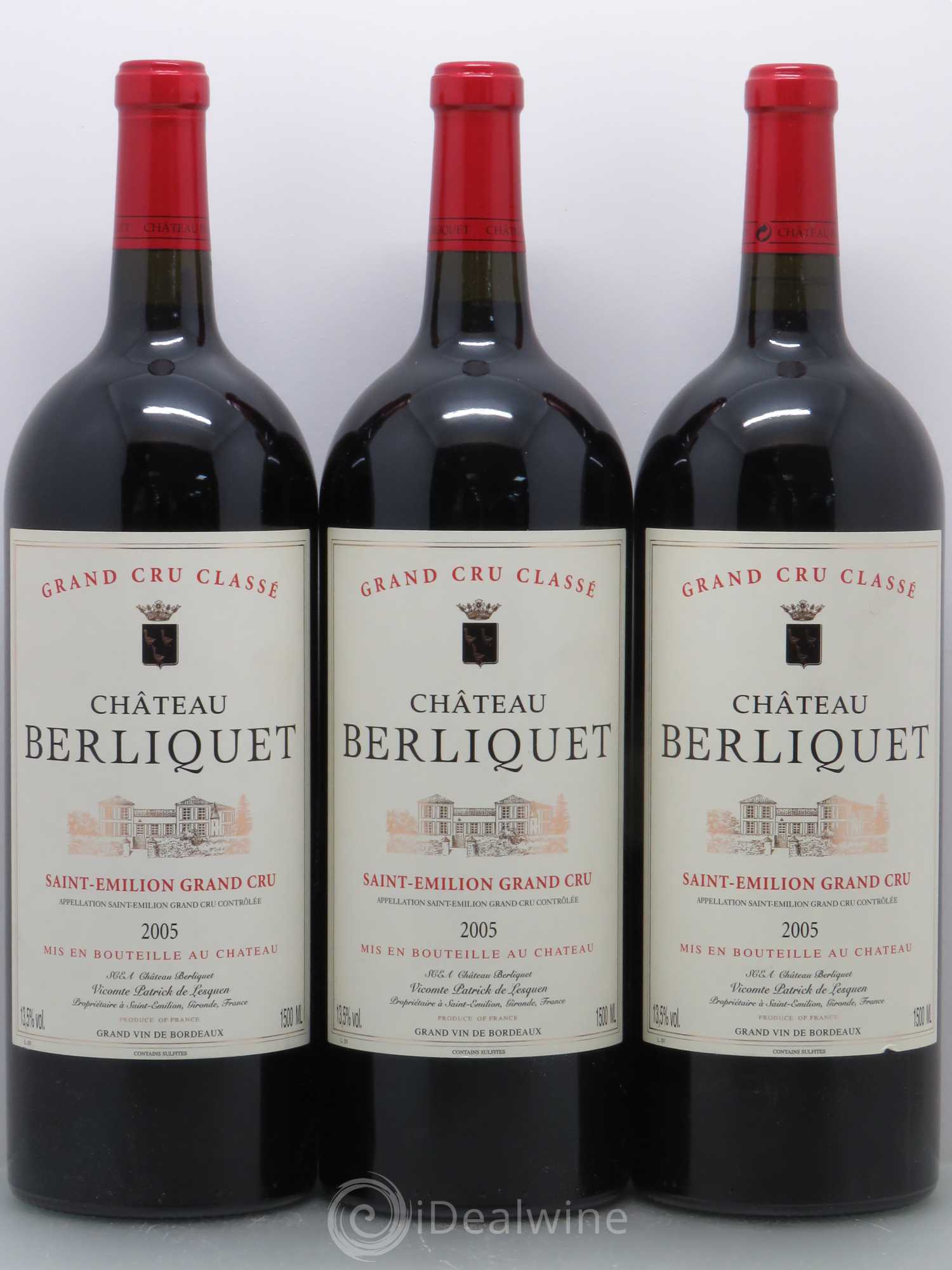 Château Berliquet Grand Cru Classé (sans prix de réserve) 2005 - Lot de 6 magnums - 2