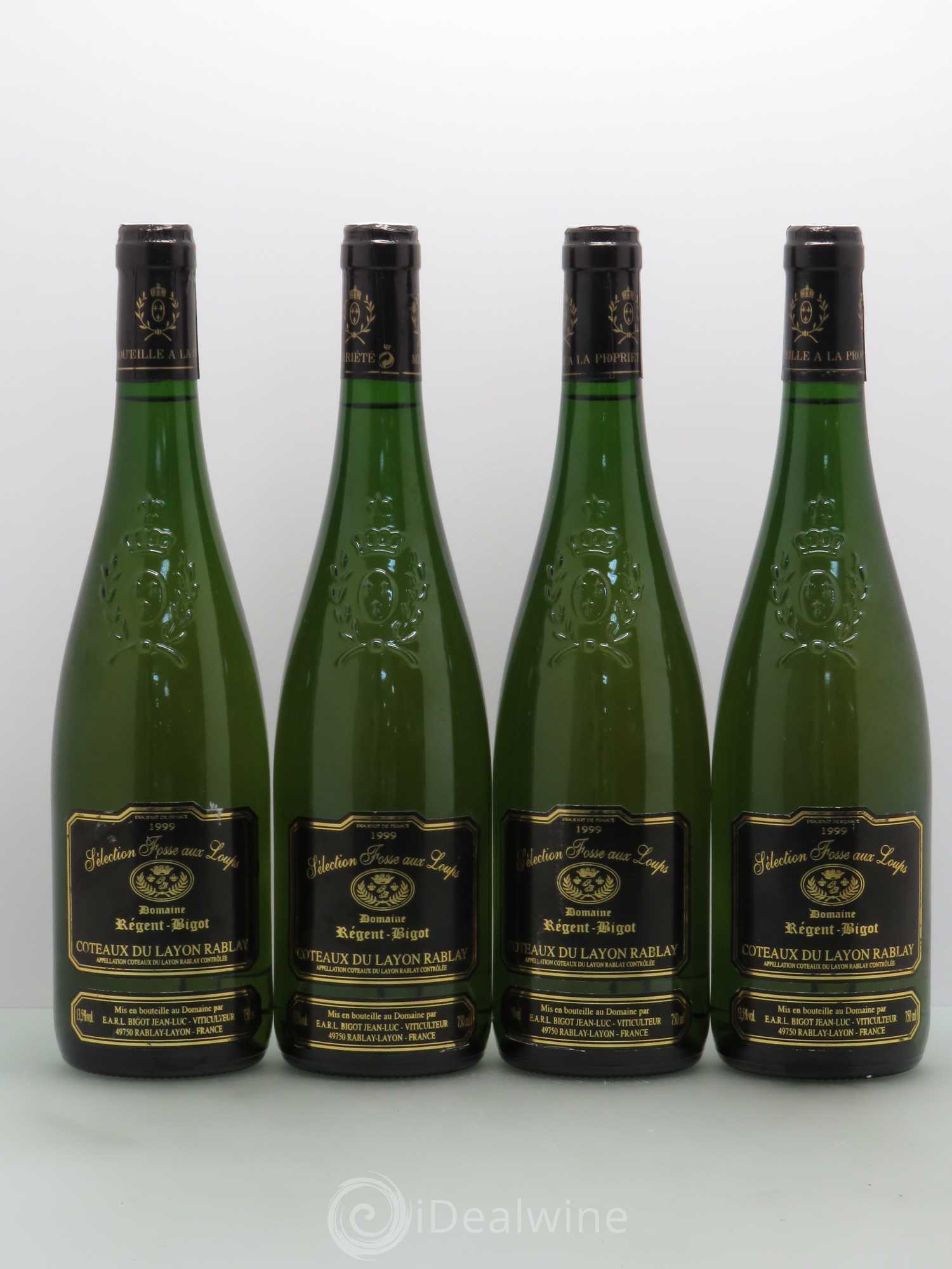 Coteaux du Layon Rablay Selection - Fosse aux Loups - Domaine Regent Bigot (sans prix de réserve) 1999 - Lotto di 4 bottiglie - 0